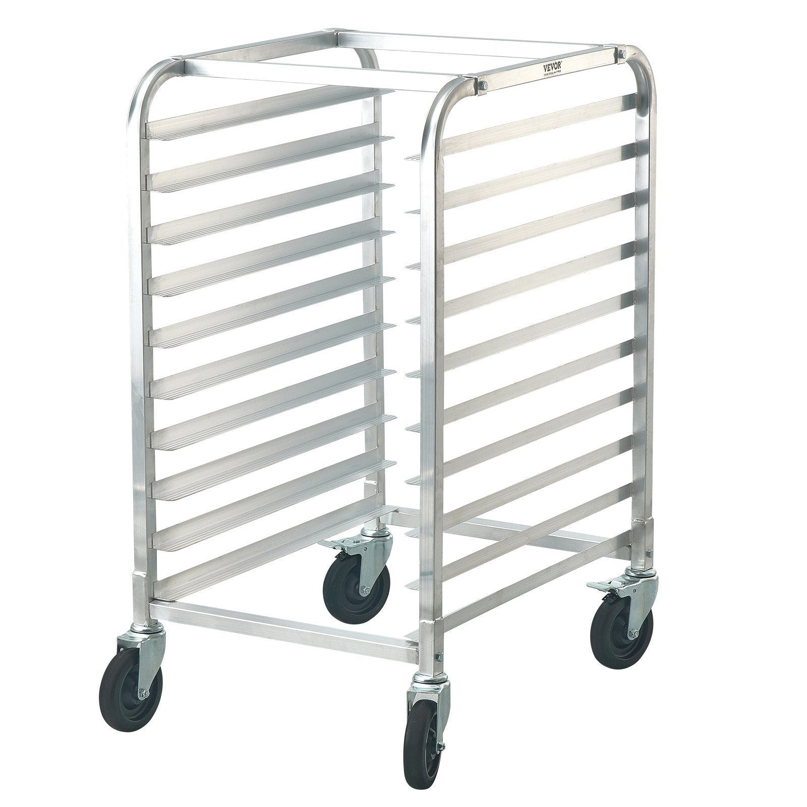 VEVOR Bun Pan Rack, 10-Tier Commercial Bakery Racks with Brake Wheels, Aluminum Racking Trolley Storage for Half & Full Sheet, Speed Rack For Kitchen Home, Bread Baking Equipment, 660x515x985 mm