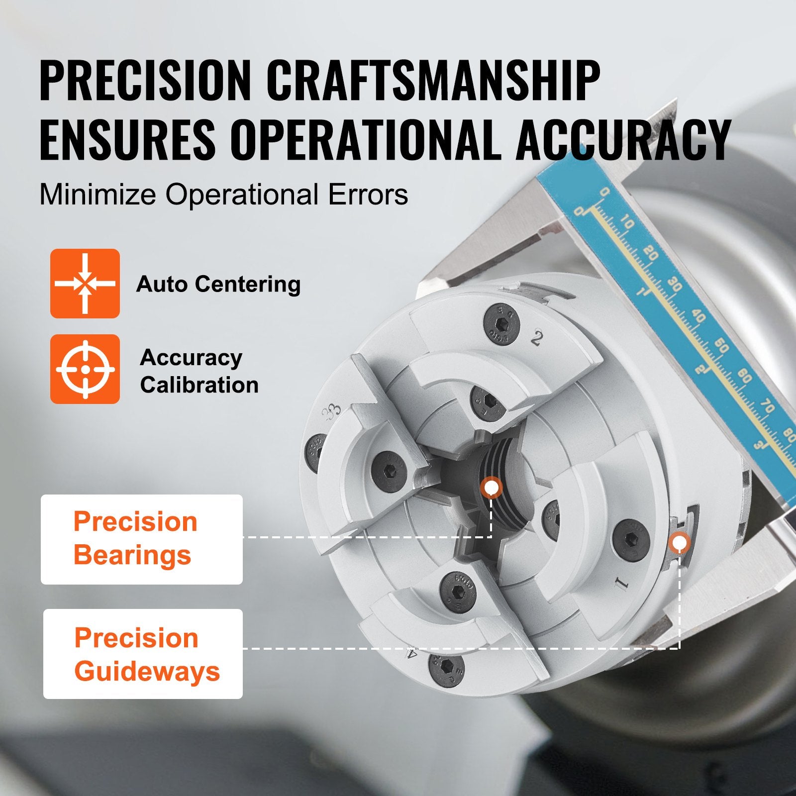 VEVOR KP96 Lathe Chuck, 4-Jaw 96 mm Diameter, Metal Lathe Chuck Turning Machine Accessories, Self-centering Tool, for Lathe, Precision Machining, Grinding Machines, Milling Machines