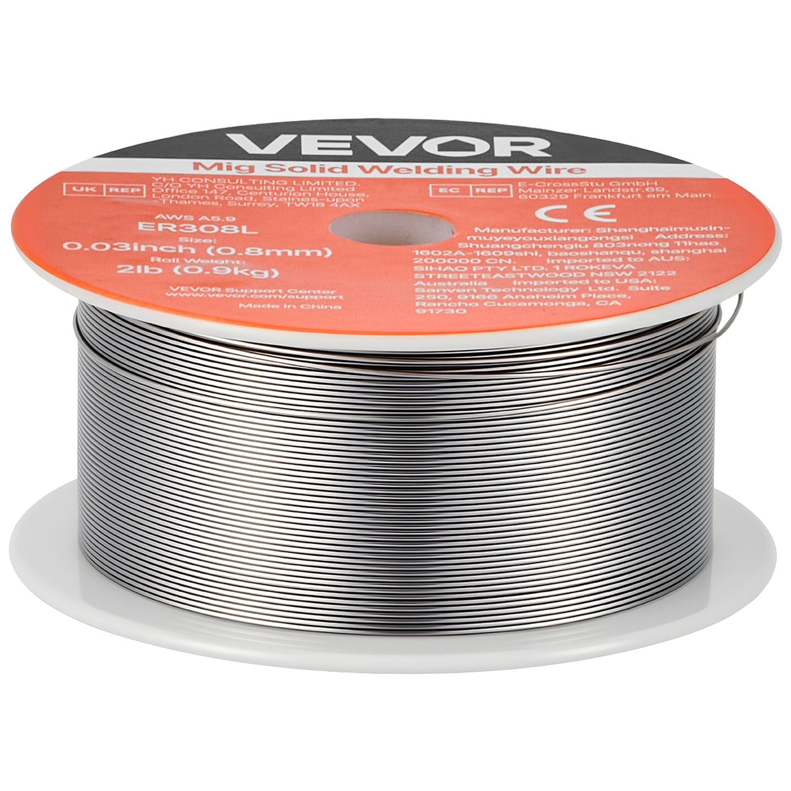 Solid MIG Welding Wire, ER308L 0.8mm 0.9kg, Low Spatter Stainless Steel Welding Wire with High Feedability for All-Position Gas Shielded Welding