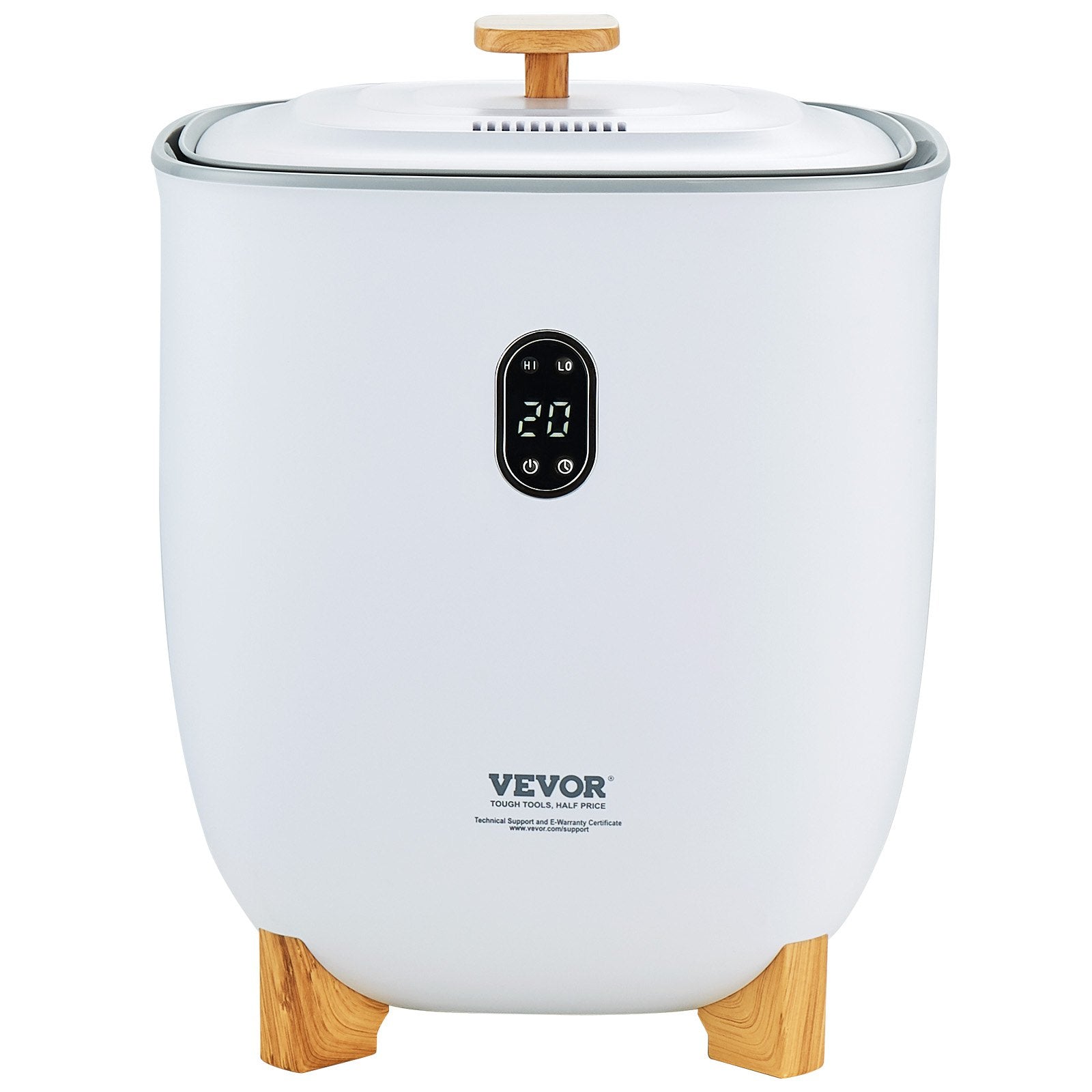 VEVOR 25L Towel Warmer Bucket with LED Screen Bottom Heating Columns Timer White