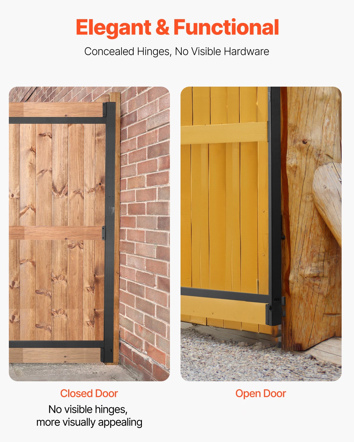 VEVOR Gate Building Kit, Fits 152.4 to 243.8 cm Wide Openings, Up from 182.9 to 213.4 cm High Fence, Adjustable Gate Building Kit, Anti Sag Full Gate Frame Kit with Latch Lock, for Wooden Fence, Iron