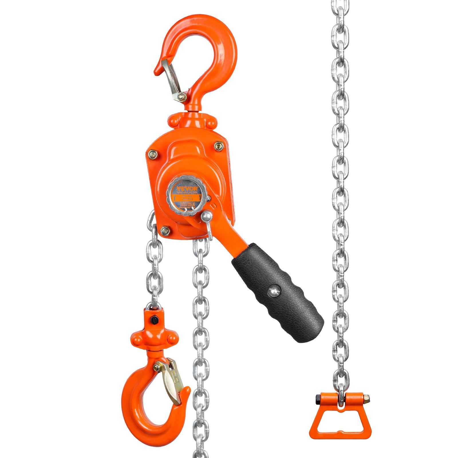 VEVOR Manual Lever Chain Hoist, 1/2 Ton 1100 lbs Capacity 10 FT Come Along, G80 Galvanized Carbon Steel with Weston Double-Pawl Brake, Auto Chain Leading & 360° Rotation Hook, for Garage Factory Dock