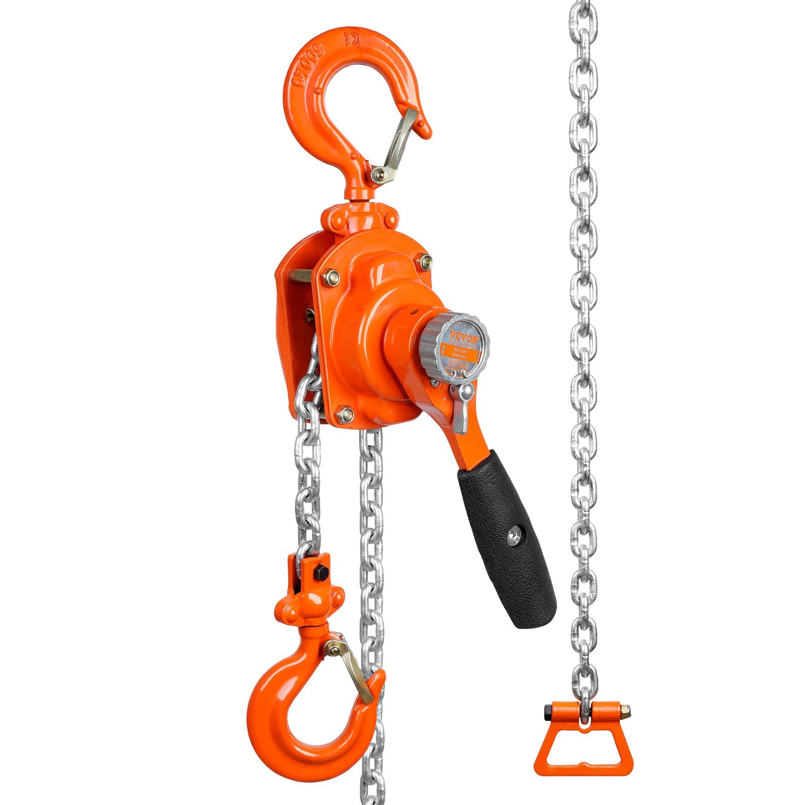 VEVOR Manual Lever Chain Hoist, 1/2 Ton 1100 lbs Capacity 10 FT Come Along, G80 Galvanized Carbon Steel with Weston Double-Pawl Brake, Auto Chain Leading & 360° Rotation Hook, for Garage Factory Dock