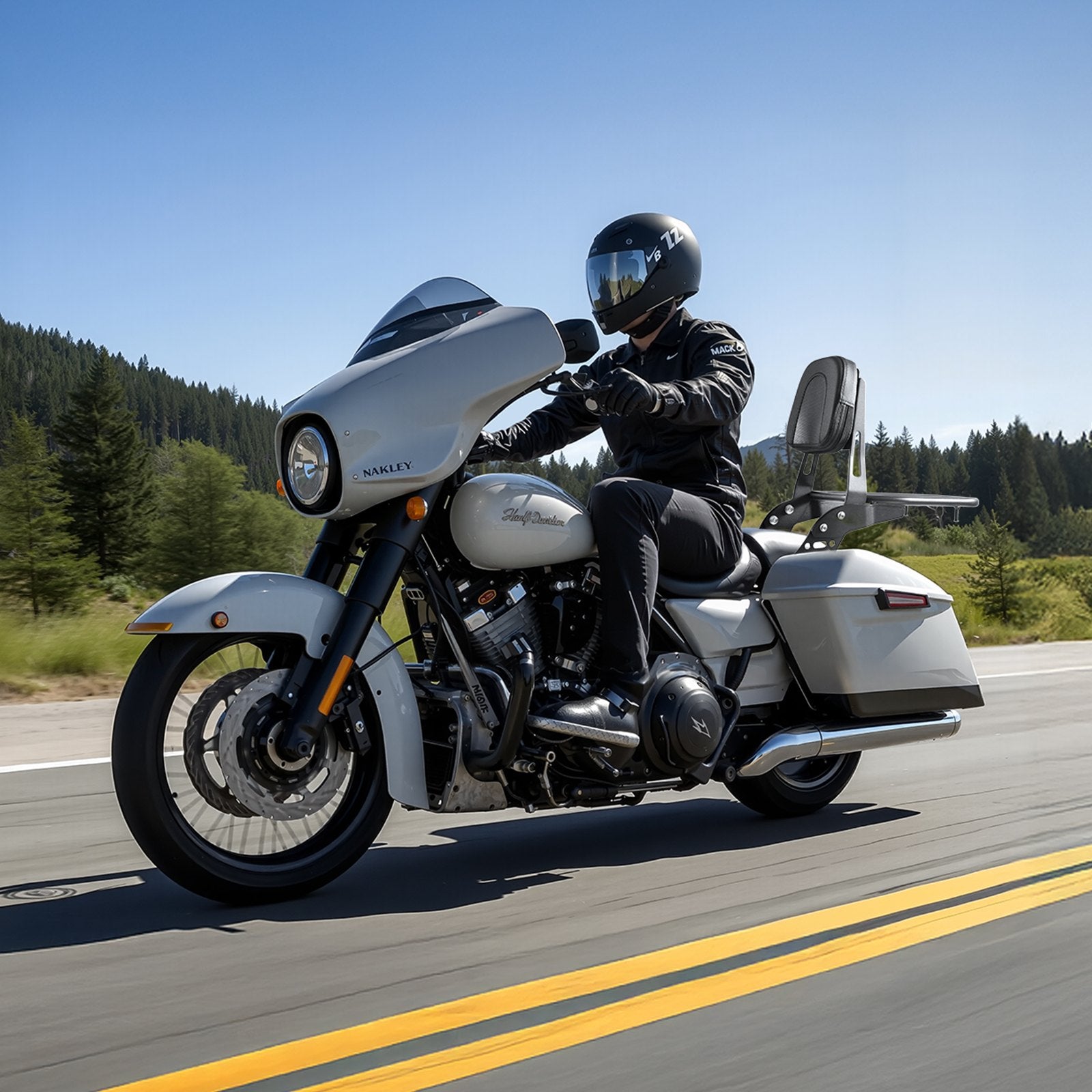 VEVOR Motorcycle Backrest Sissy Bar with Luggage Rack for Honda Rebel 2017-2022