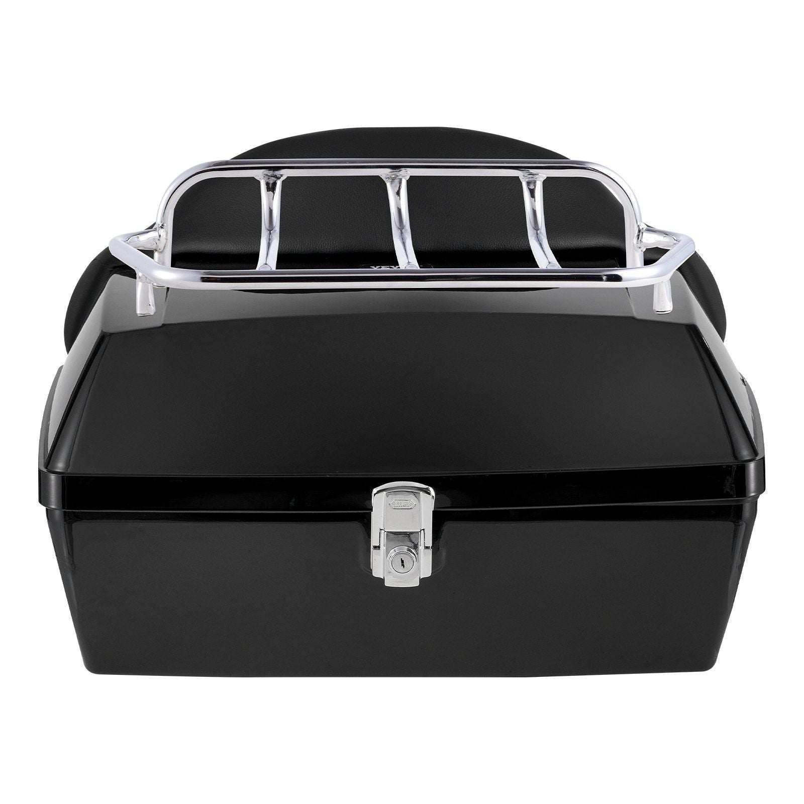 Motorcycle Top Case, Universal Durable PP Material Motorbike Tail Box with Reflective Panel, 48L Waterproof Detachable Motorcycle Top Box with Multi-Hole Base, Fit for 99% of Motorcycle Frames