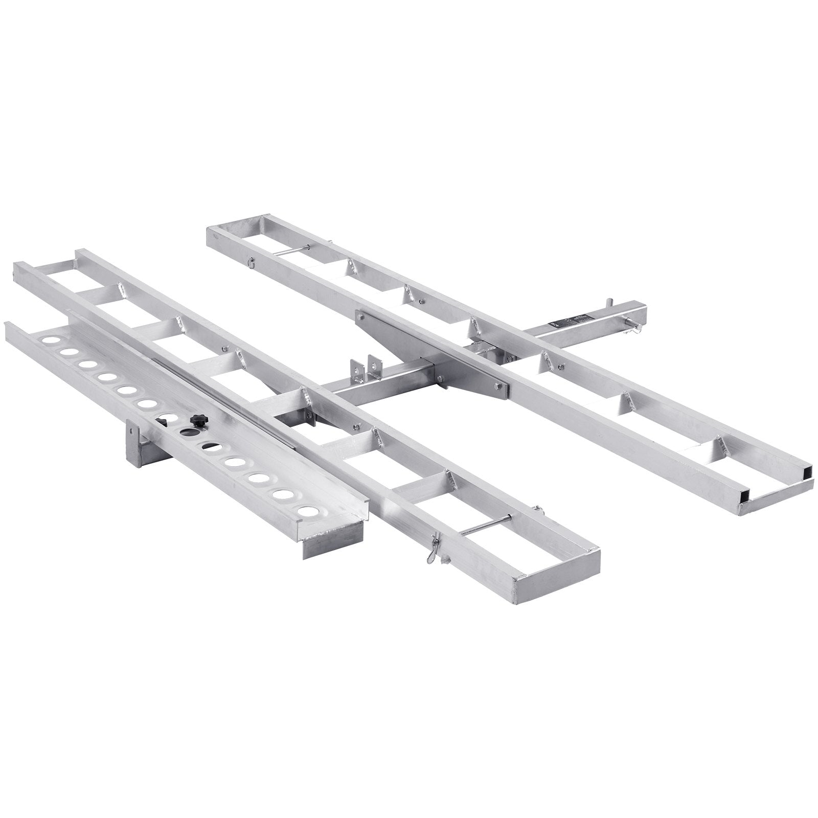 VEVOR Motorcycle Carrier, 2-Bike 272.15KGS Aluminum Motorcycle Carrier Hitch Mount, Loading Ramp, Scooter Dirt Bike Trailer Hauler, Ratchet Straps and Stabilizer, for Car, Truck with 2" Hitch Receiver