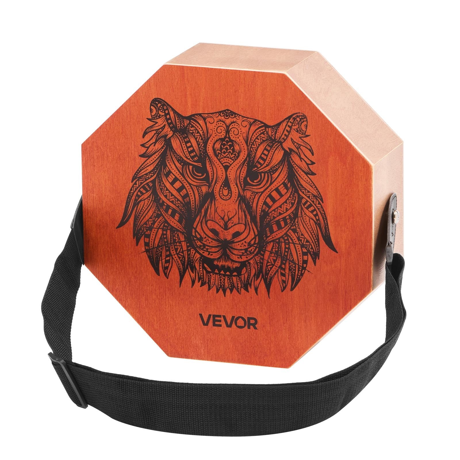 VEVOR Unique Cajon Box Drum, with Internal Guitar Strings, Portable Wooden Percussion Box, Birch Wood Drum Musical Instrument with Adjustable Strap, for Beginners & Professionals, 295 x 295 x 100 mm