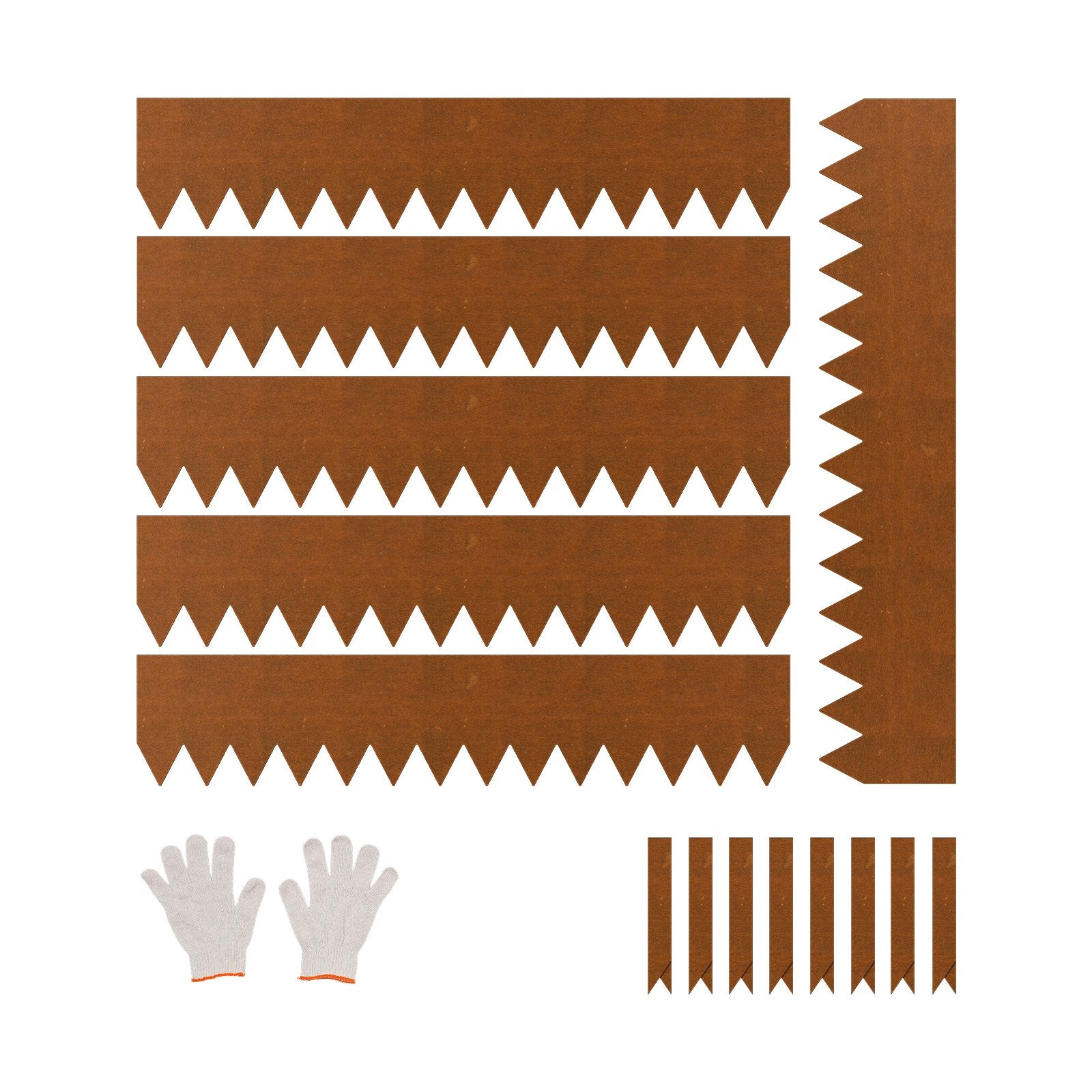 VEVOR Steel Landscape Edging, 6 Packs 40 x 8 in Weather-Resistant & Pre-Rust Metal Landscape Edging, Bendable Garden Edging Border, Lawn Edging for Flower Bed Yard Pathway Divider