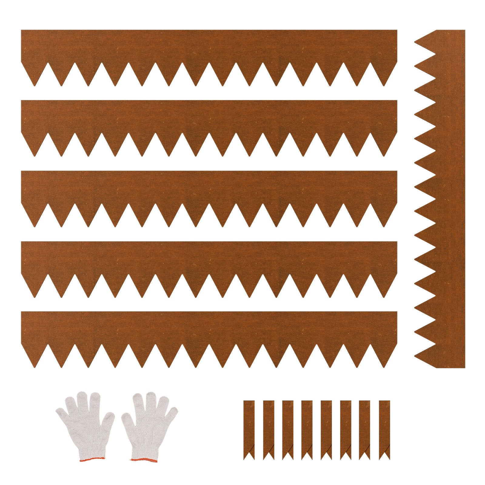 VEVOR Steel Landscape Edging, 6 Packs 40 x 6 in Weather-Resistant & Pre-Rust Metal Landscape Edging, Bendable Garden Edging Border, Heavy Duty Lawn Edging, Flower Bed Yard Pathway Divider