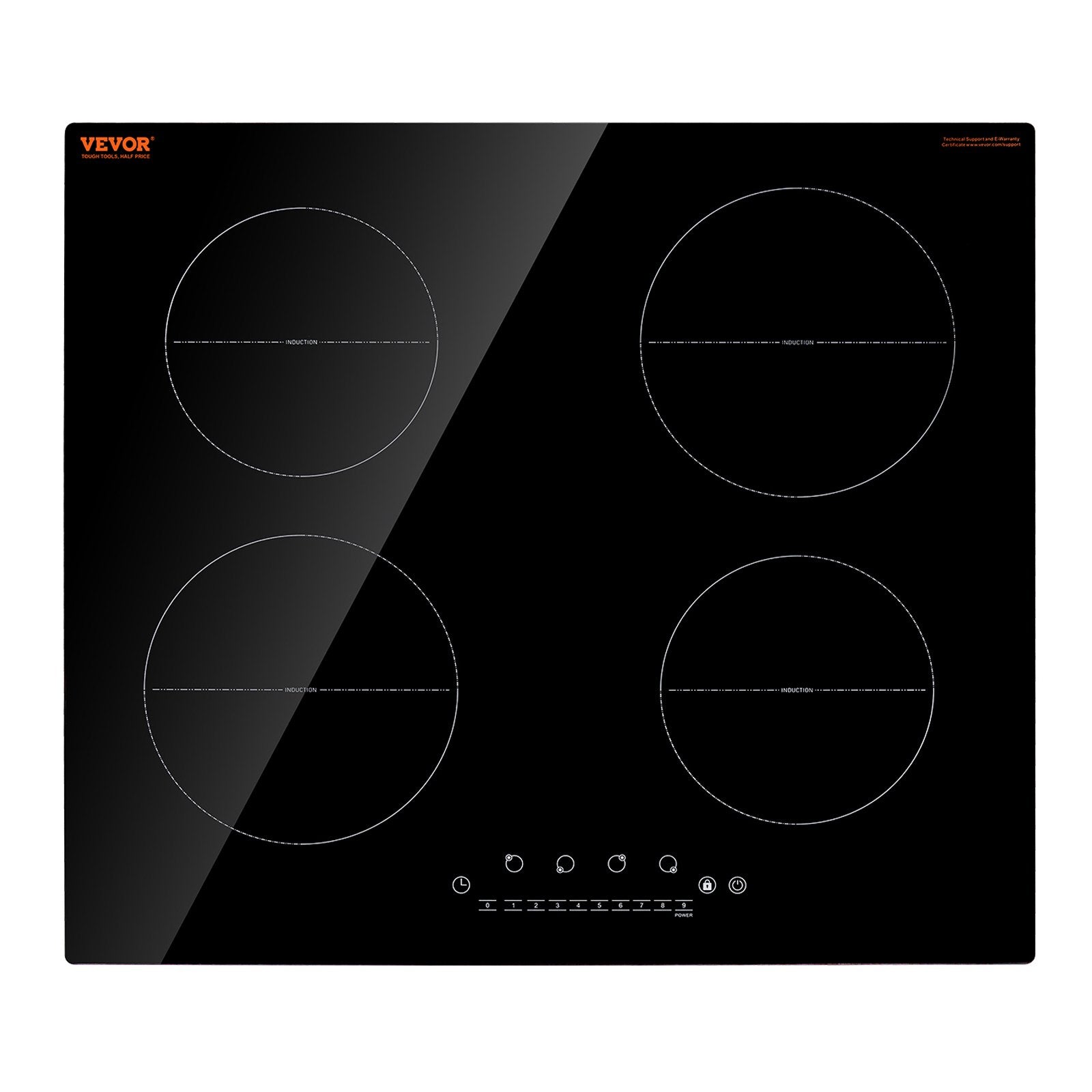 VEVOR 6000W 4 Burner Induction Cooktop Electric Countertop Burner Touch Control