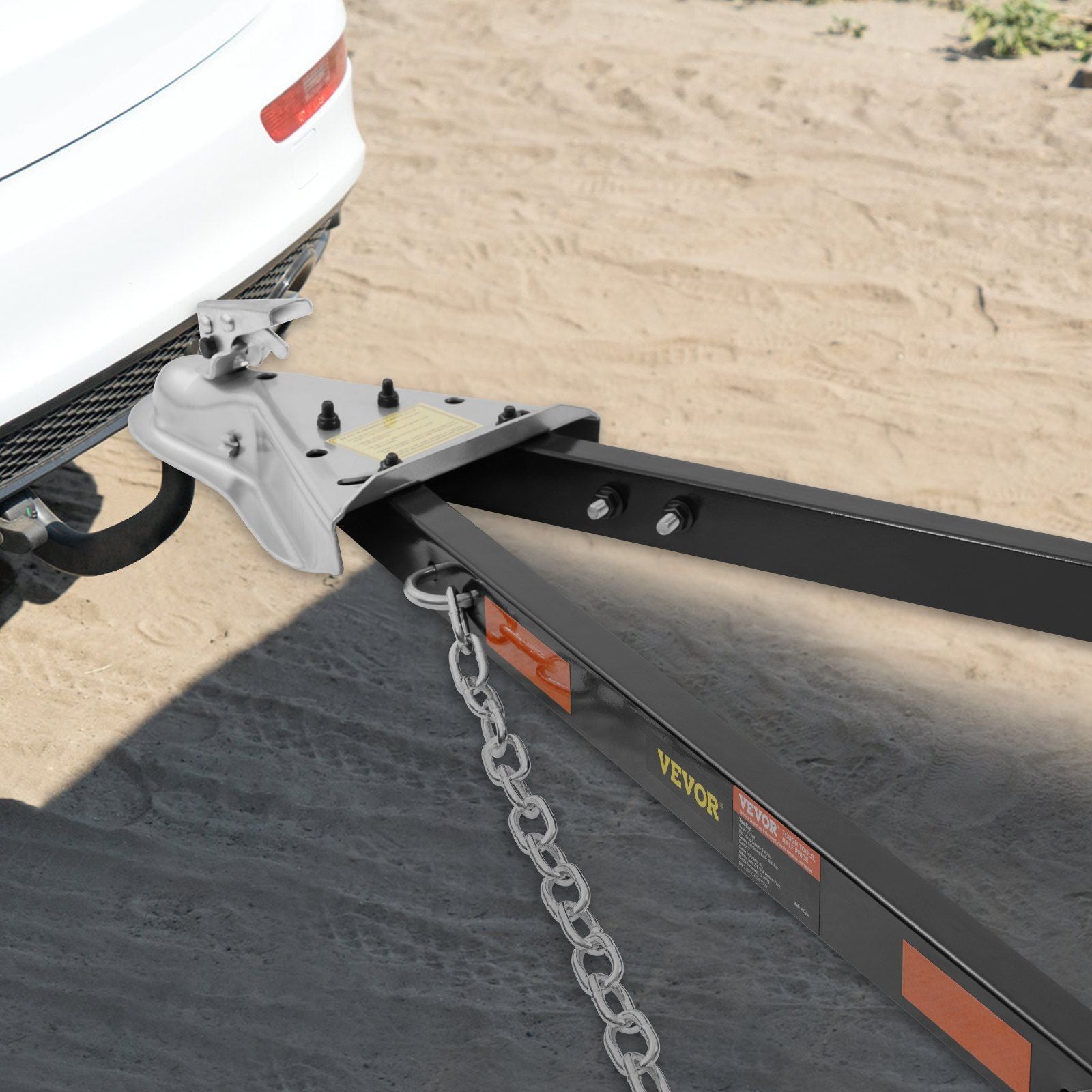 Tow Bar, 2495 kg Towing Capacity with Chains, Powder-Coating Alloy Steel Bumper-Mounted Universal Towing Bar, Coupler Fits 5cm Ball Hitch, 100 cm Opening Width, for RV Car Trailer Truck