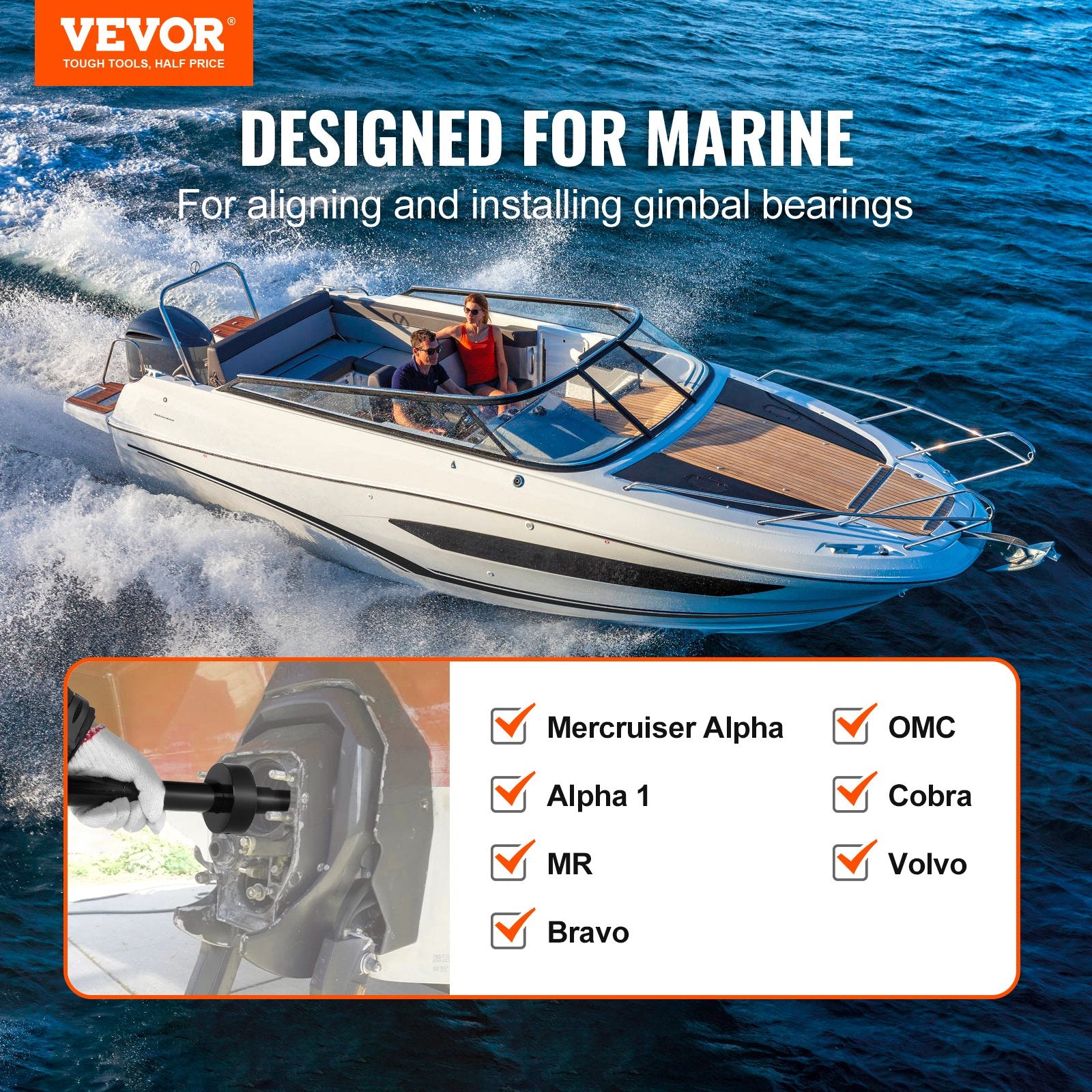 VEVOR Gimbal Bearing Alignment and Install Kit Mercruiser Alpha Bravo OMC Cobra