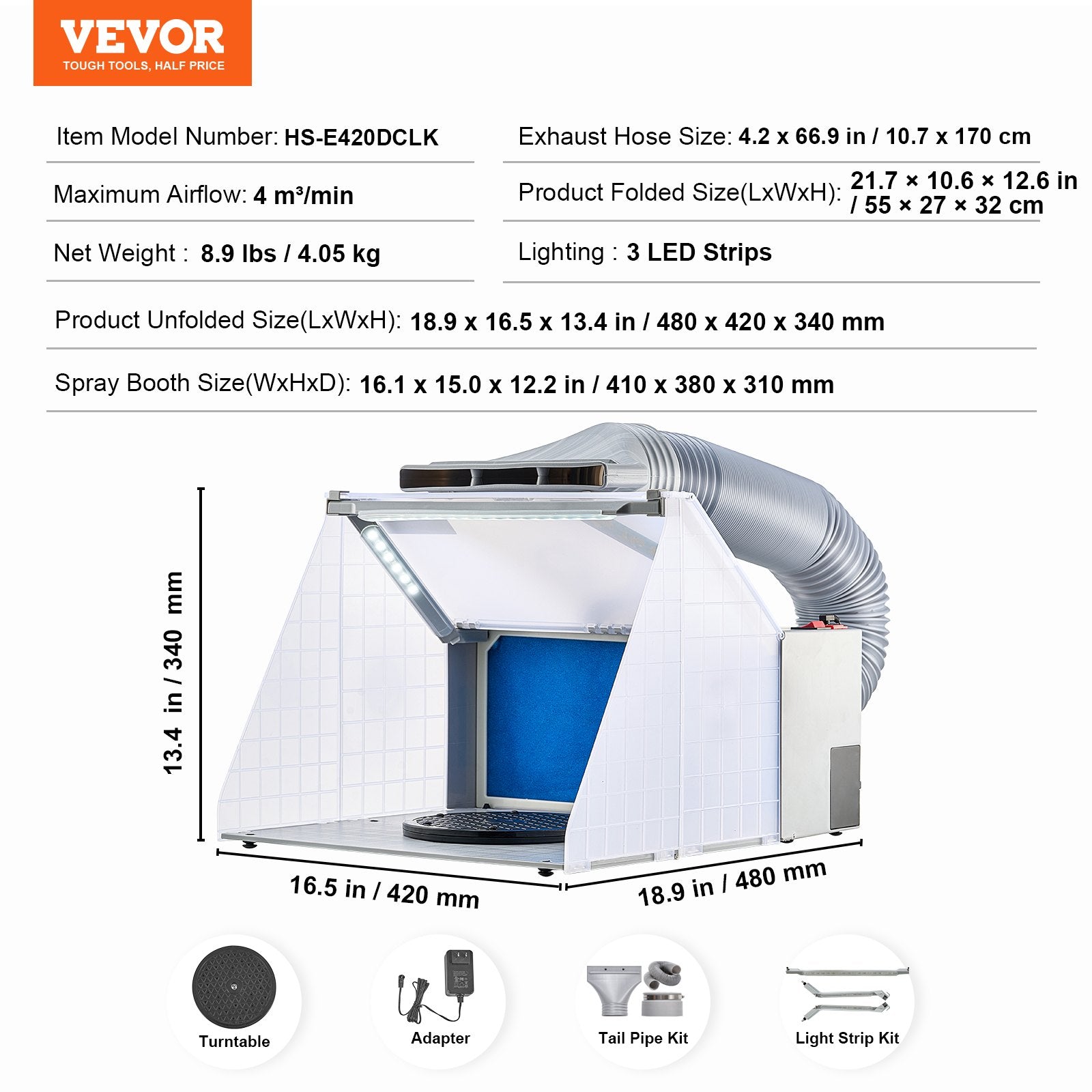 VEVOR Airbrush Spray Booth Portable Hobby Airbrush Paint Spray Booth for Models