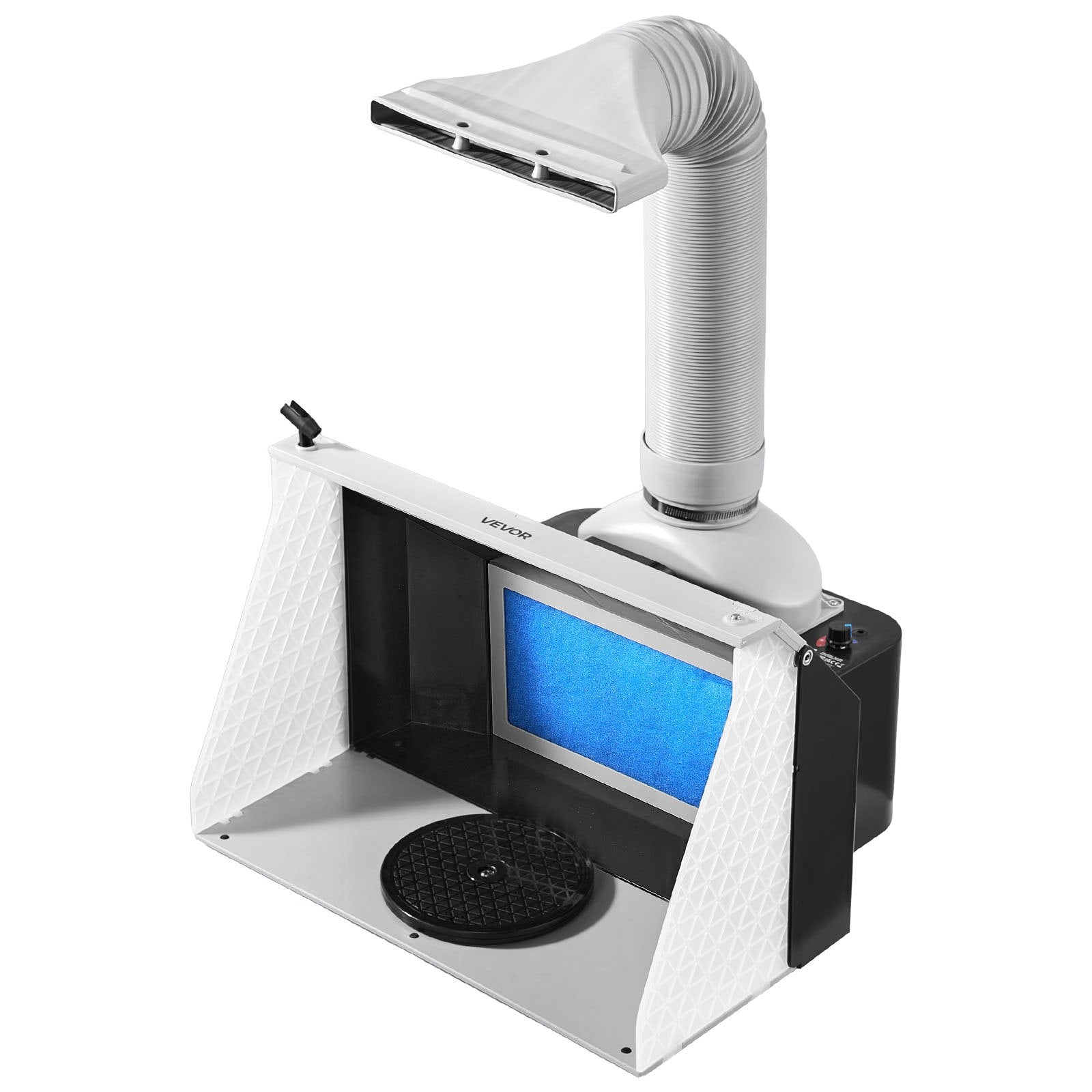 VEVOR Airbrush Spray Booth, Dual Fans, 545 x 475 x 370 mm, Portable Hobby Airbrush Paint Spray Booth Kit with 3 LED Lights and Exhaust Extension Hose, for Painting Models, Arts, Crafts, Cakes