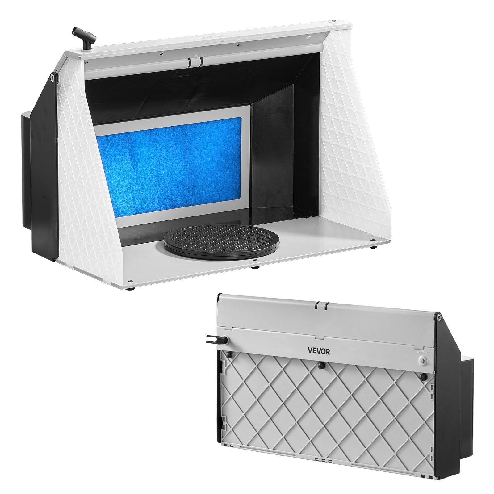 VEVOR Airbrush Spray Booth, Dual Fans, 545 x 475 x 370 mm, Portable Hobby Airbrush Paint Spray Booth Kit with 3 LED Lights and Exhaust Extension Hose, for Painting Models, Arts, Crafts, Cakes