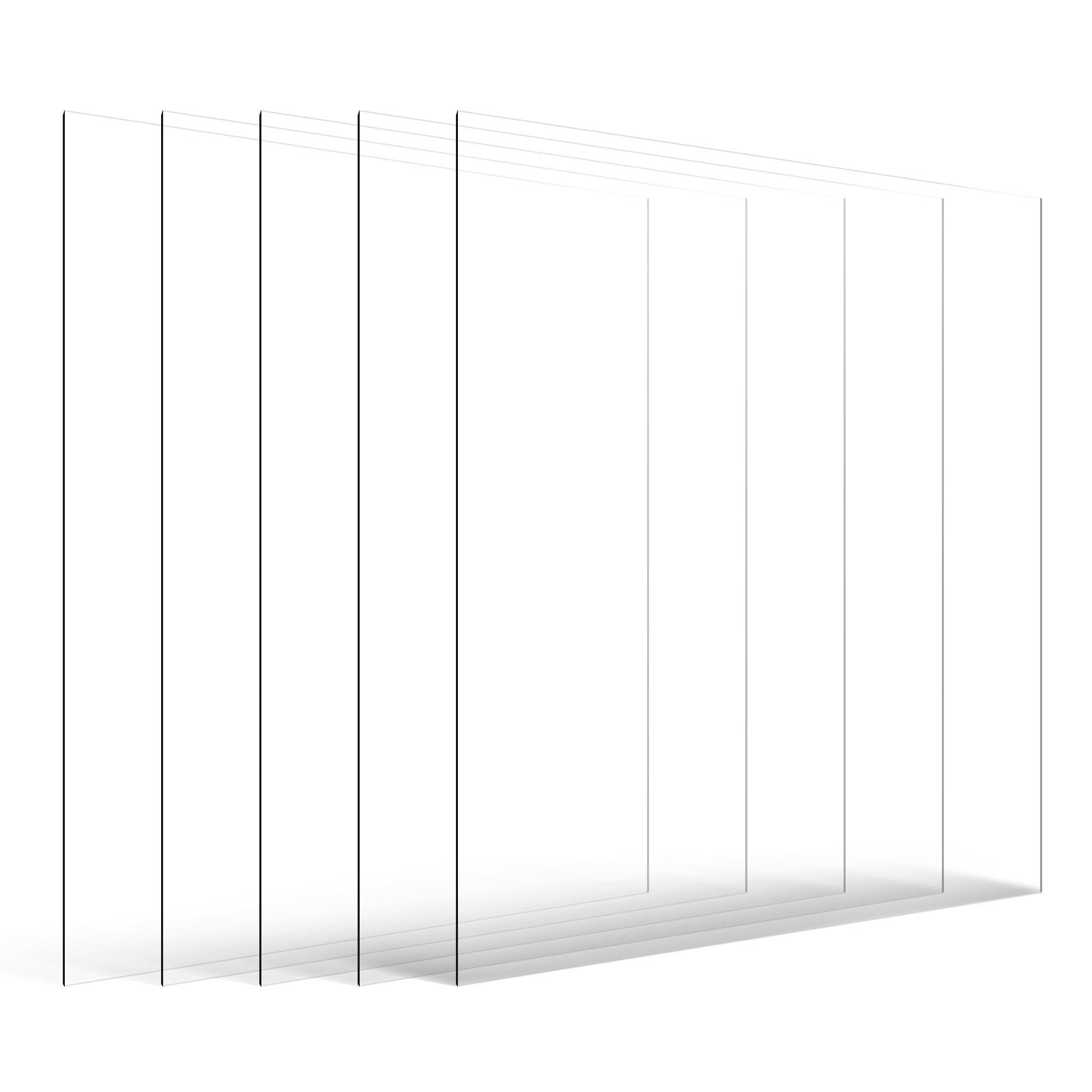 PET/Plexiglass Sheets, 5-Pack Plastic Sheet, 610 x 914 mm 1 mm Thick Transparent Clear Flexible Plastic Panels for Craft, Replacement Picture Frame Glass, DIY Display Project, Easy to Cut