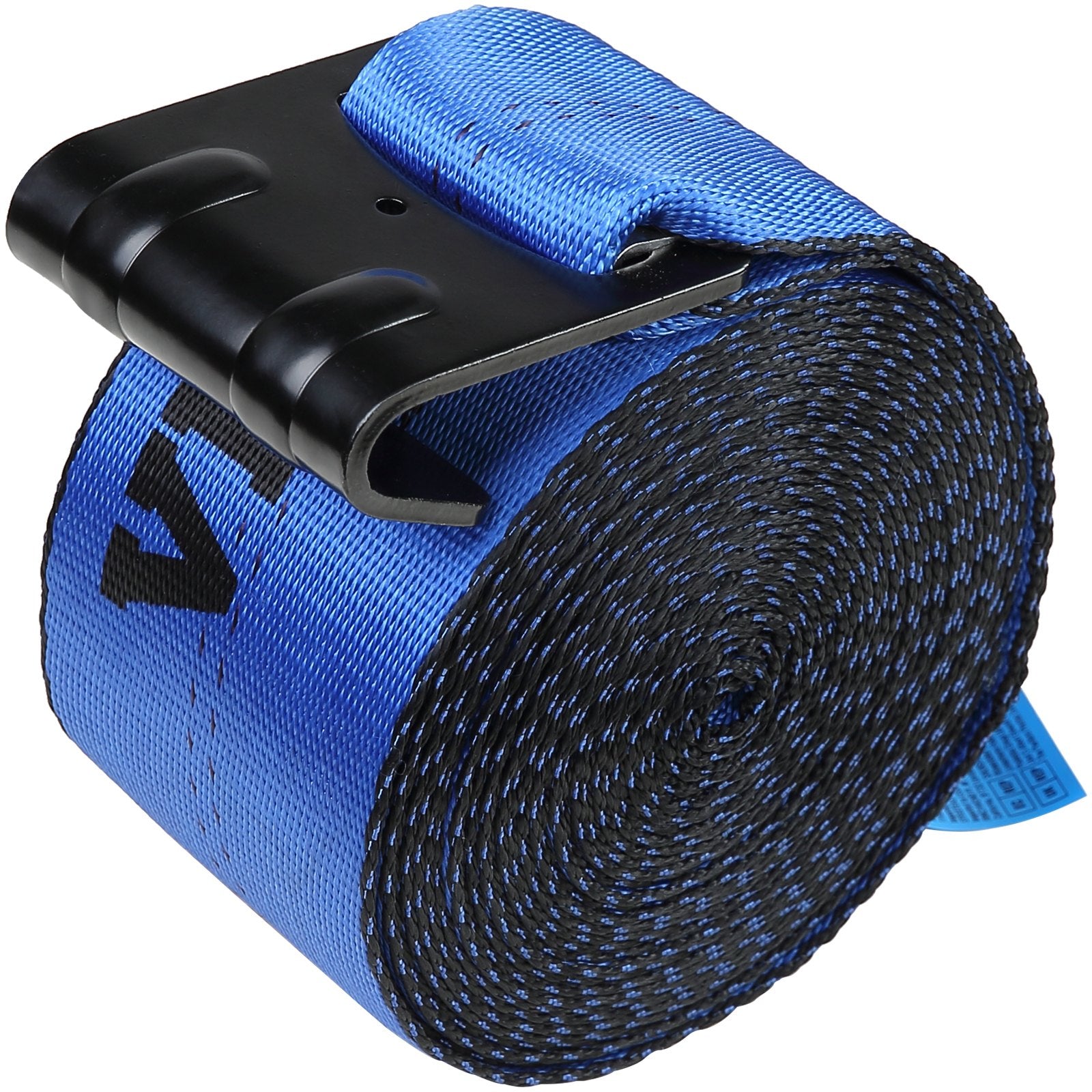 VEVOR Winch Straps, 10.2 cm x 9.1 m, 2.7T Load Capacity, 8.2T Breaking Strength, Truck Straps with Flat Hook, Flatbed Tie Downs Cargo Control for Trailers, Farms, Rescues, Tree Saver, Blue (10 Pack)