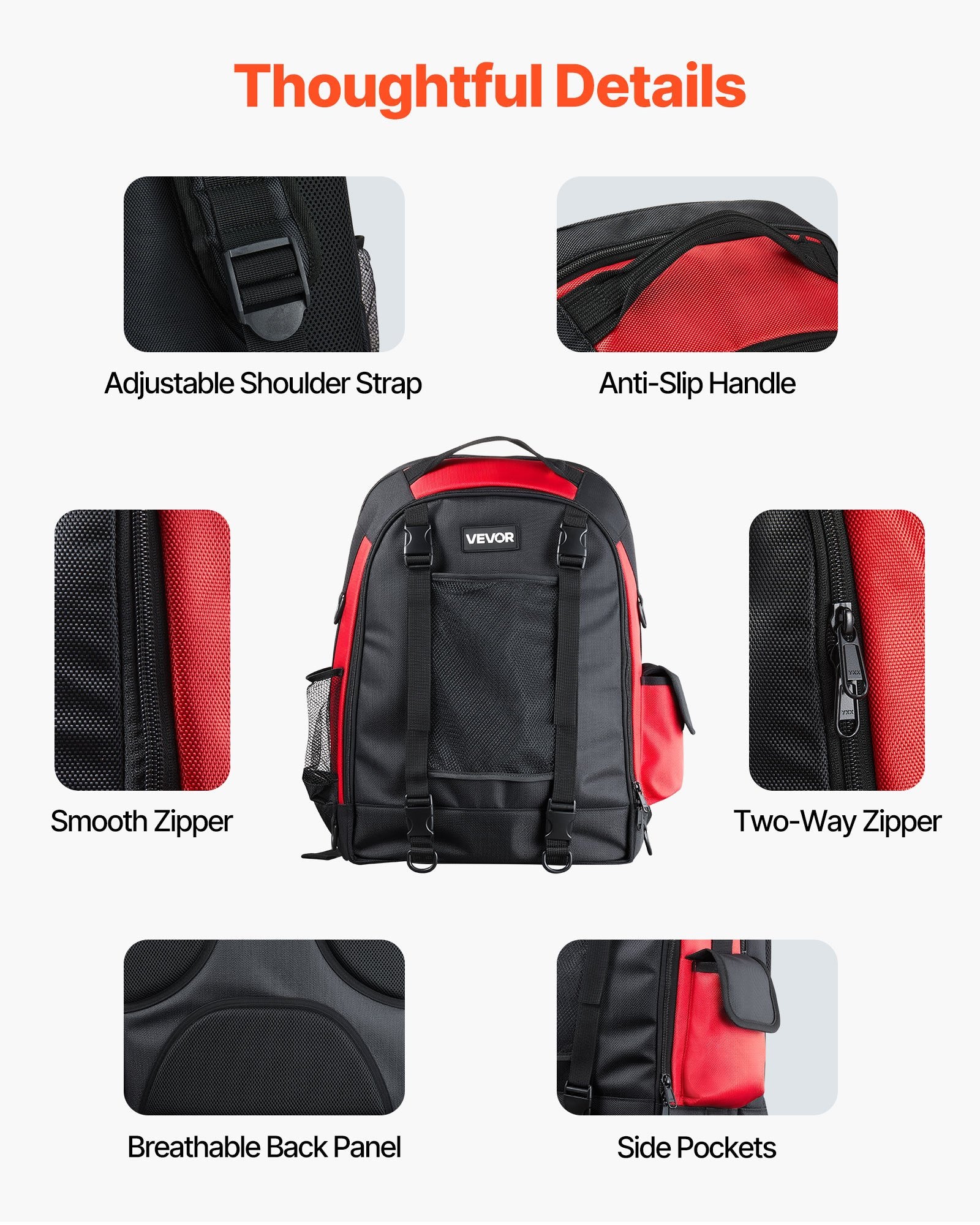 VEVOR 25.2L Welding Backpack 1680D Polyester Welder Backpack for Tool and Helmet