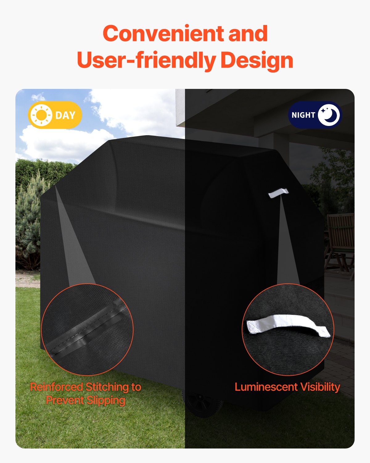 VEVOR 58 inch Grill Cover Heavy Duty BBQ Gas Grill Cover Outdoor Waterproof