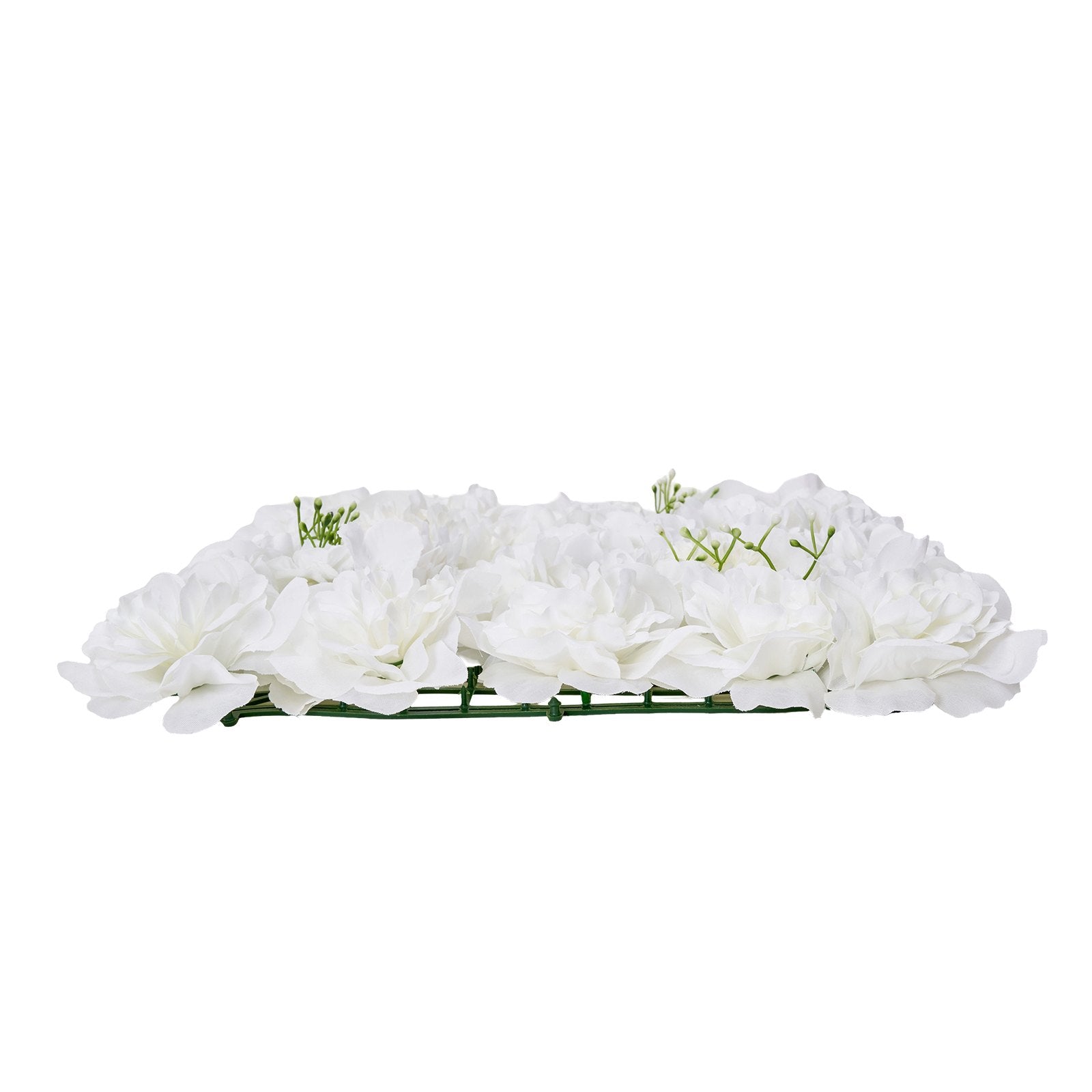 VEVOR 3D Flower Wall Panel, 24 PCS 15 x 15 inch, Artificial Floral Wall Background Mesh Backing Mat,Seamless Design&Easy Installation for Wedding Valentines Day Home Baby Party Backdrop Decor,White