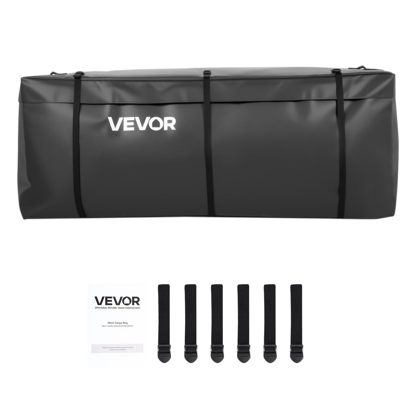 Hitch Cargo Carrier Bag, Waterproof 840D PVC, 152 x 61 x 62 cm (20 Cubic Feet), Heavy Duty Cargo Bag for Truck Bed Storage with 6 Reinforced Straps, Suitable for Car SUV Vans Hitch Basket