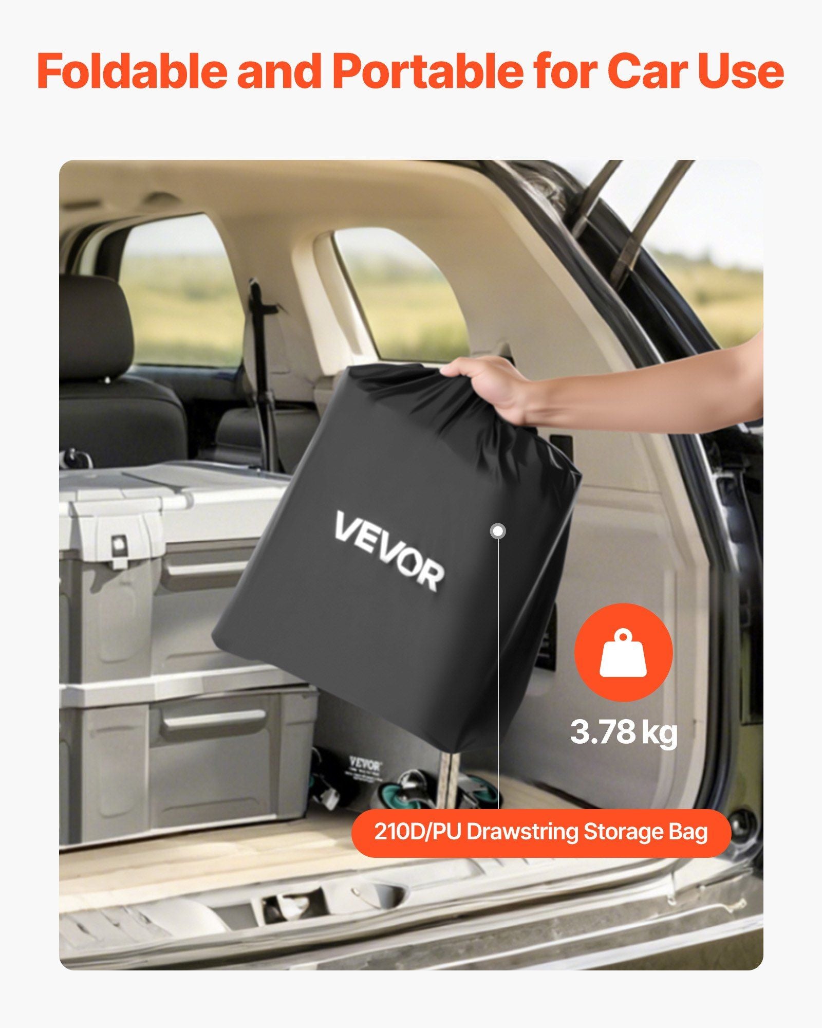 Hitch Cargo Carrier Bag, Waterproof 840D PVC, 152 x 60.7 x 61 cm (20 Cubic Feet), Heavy Duty Cargo Bag for Truck Bed Storage with 8 Reinforced Straps, Suitable for Car SUV Vans Hitch Basket