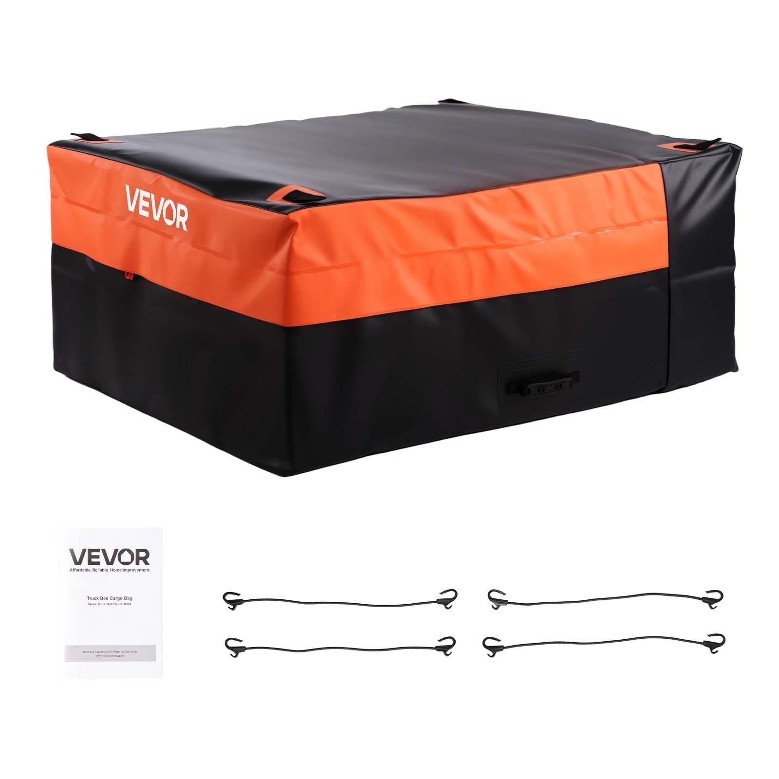 Truck Bed Cargo Bag, Waterproof 840D PVC, 130 x 102 x 55.5 cm (26 Cubic Feet), Heavy Duty Cargo Bag for Truck Bed with 4 Bungee Cords with Hooks, Fits a Variety of SUV and Pickup Trucks
