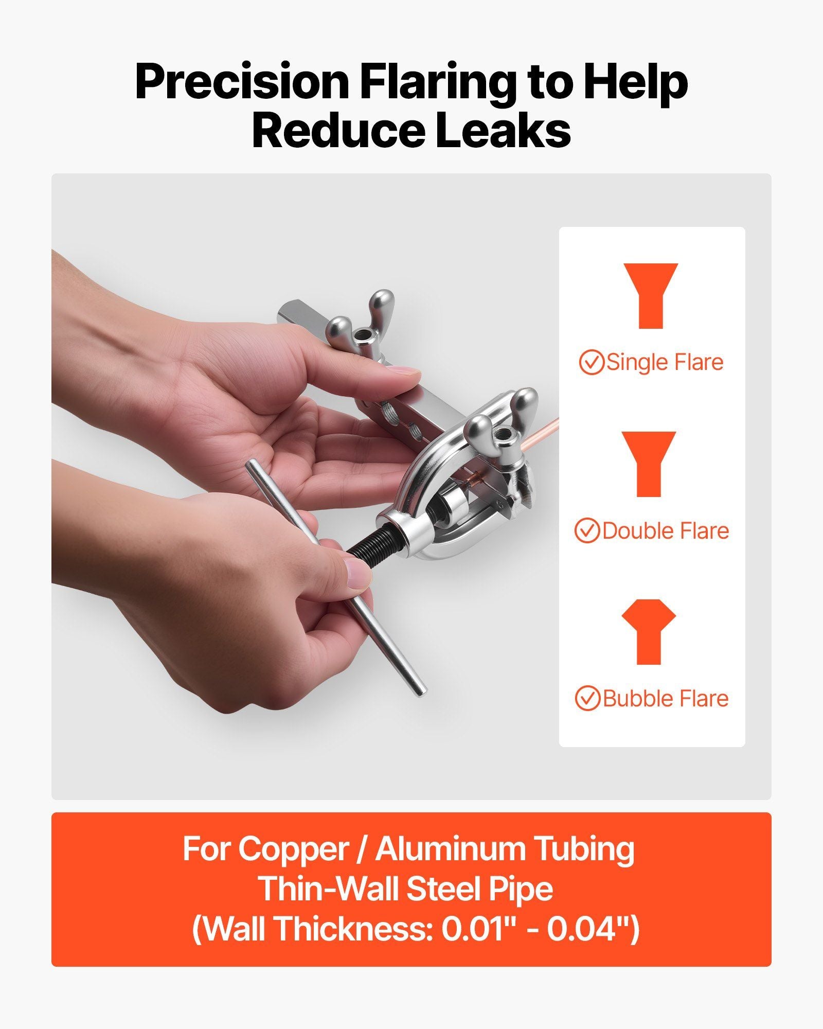 Brake Line Repair Kit, 45° Double & Single Brake Line Flaring Tool Kit, 7.6m x 4.76mm Copper Coated Brake Line (with 16 Fittings & 4 Unions) - Tube Cutter, 5 Adapters and Toolbox Included