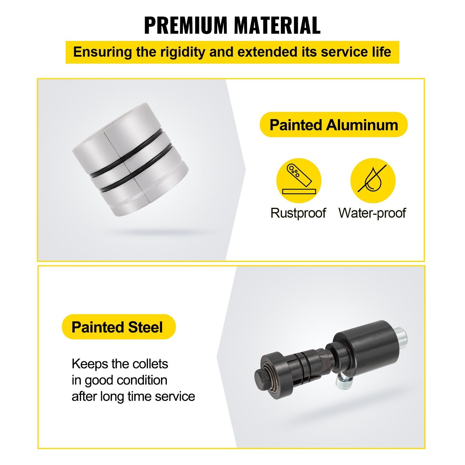 Hydraulic Exhaust Pipe Expander, 1-5/8" to 4-1/4" Size, 10 T Pedal Pump Included with 4 Dies, 2 Storage Cases for Copper Aluminum Tubes in Car Repairing