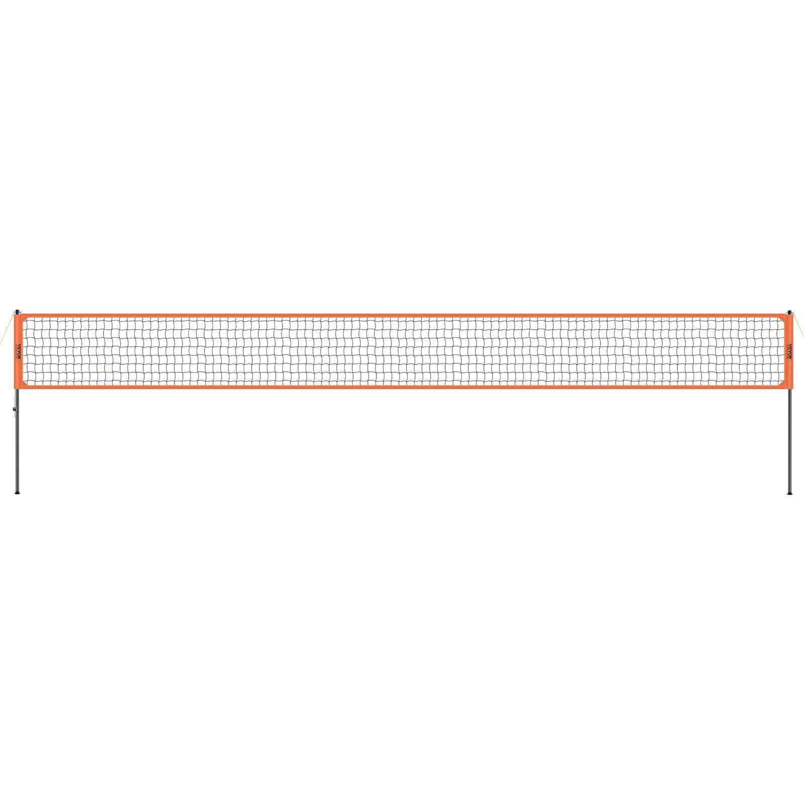 VEVOR Outdoor Portable Volleyball Net System, Adjustable Height Aluminum Poles, Professional Volleyball Set with PVC Volleyball, Pump, Carrying Bag, Heavy Duty Volleyball Net for Backyard, Beach, Lawn