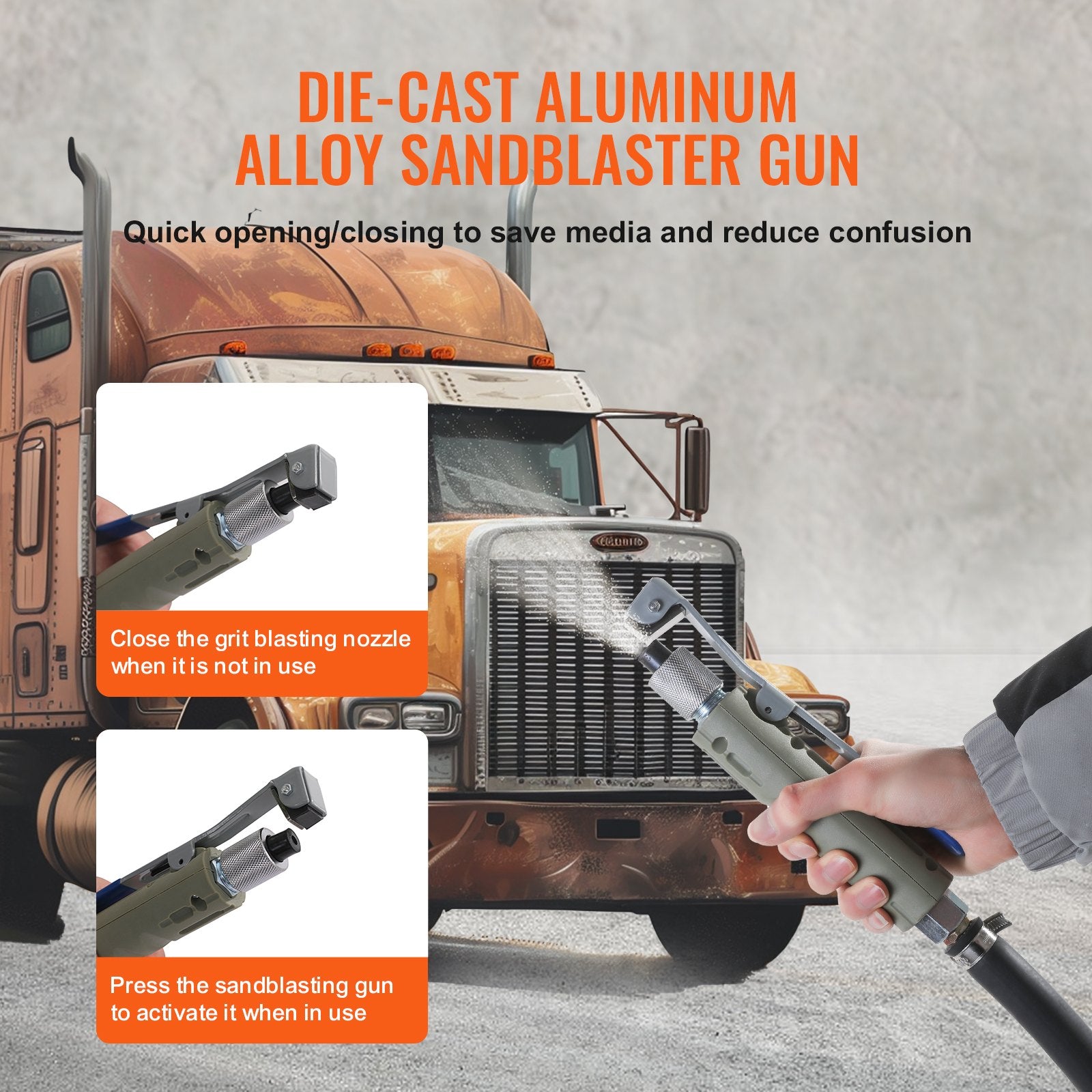 VEVOR 5 Gallon Sand Blaster 60-110 PSI High Pressure Sandblaster with 4 Nozzles