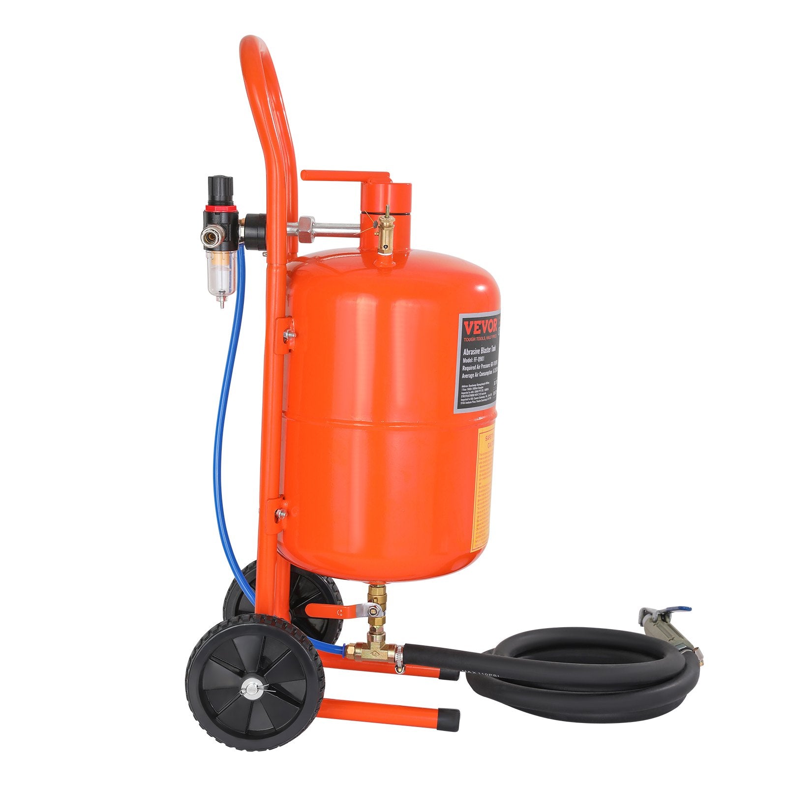 VEVOR 5 Gallon Sand Blaster 60-110 PSI High Pressure Sandblaster with 4 Nozzles