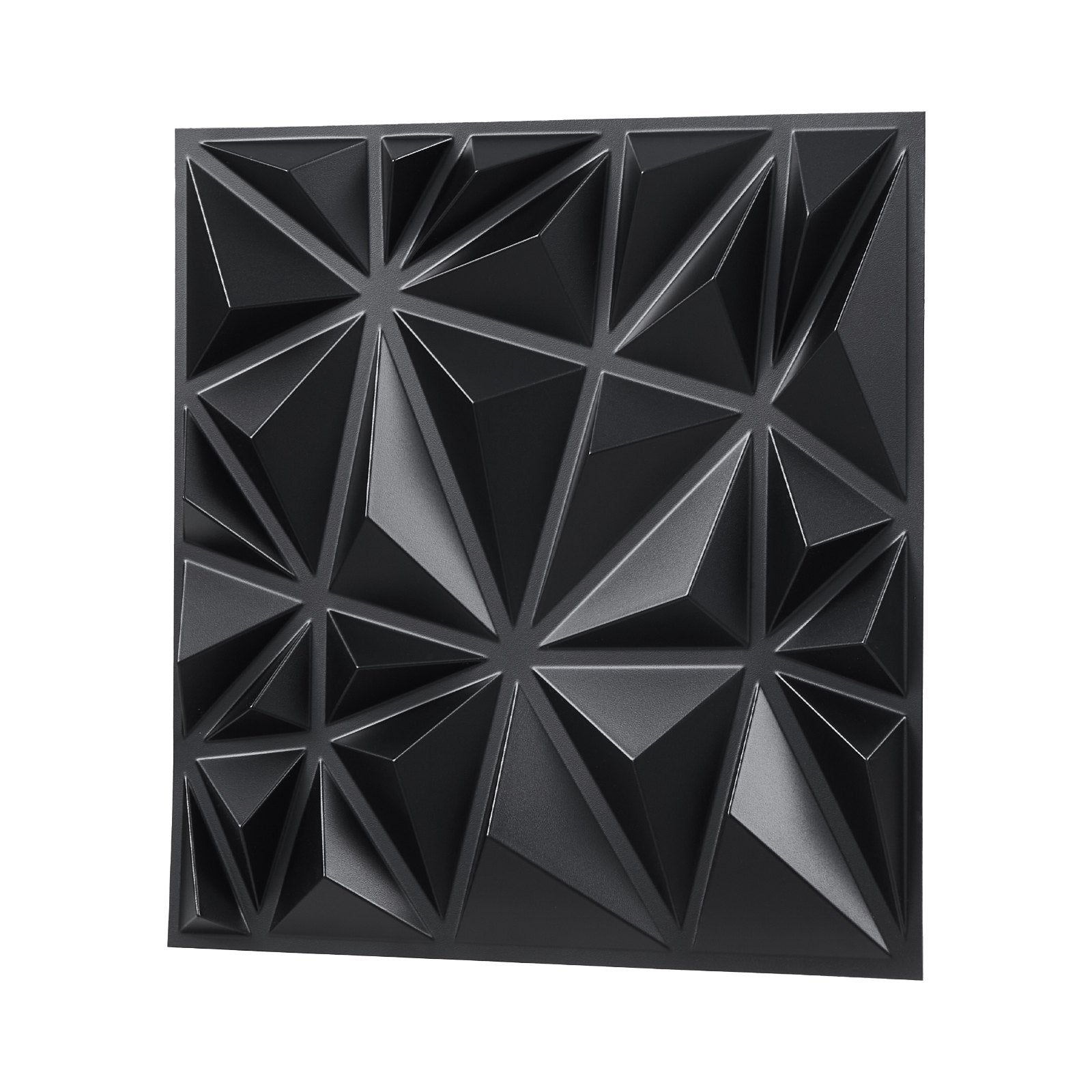 VEVOR 3D Wall Panels, 33-Pack 30 x 30 cm PVC Modern Art Minimalist Diamond Tiles, 2.97 m² Coverage Accent Wall Panel, Interior Home Decor for Ceiling, Bedroom, Living Room, Gaming Room, Matte Black