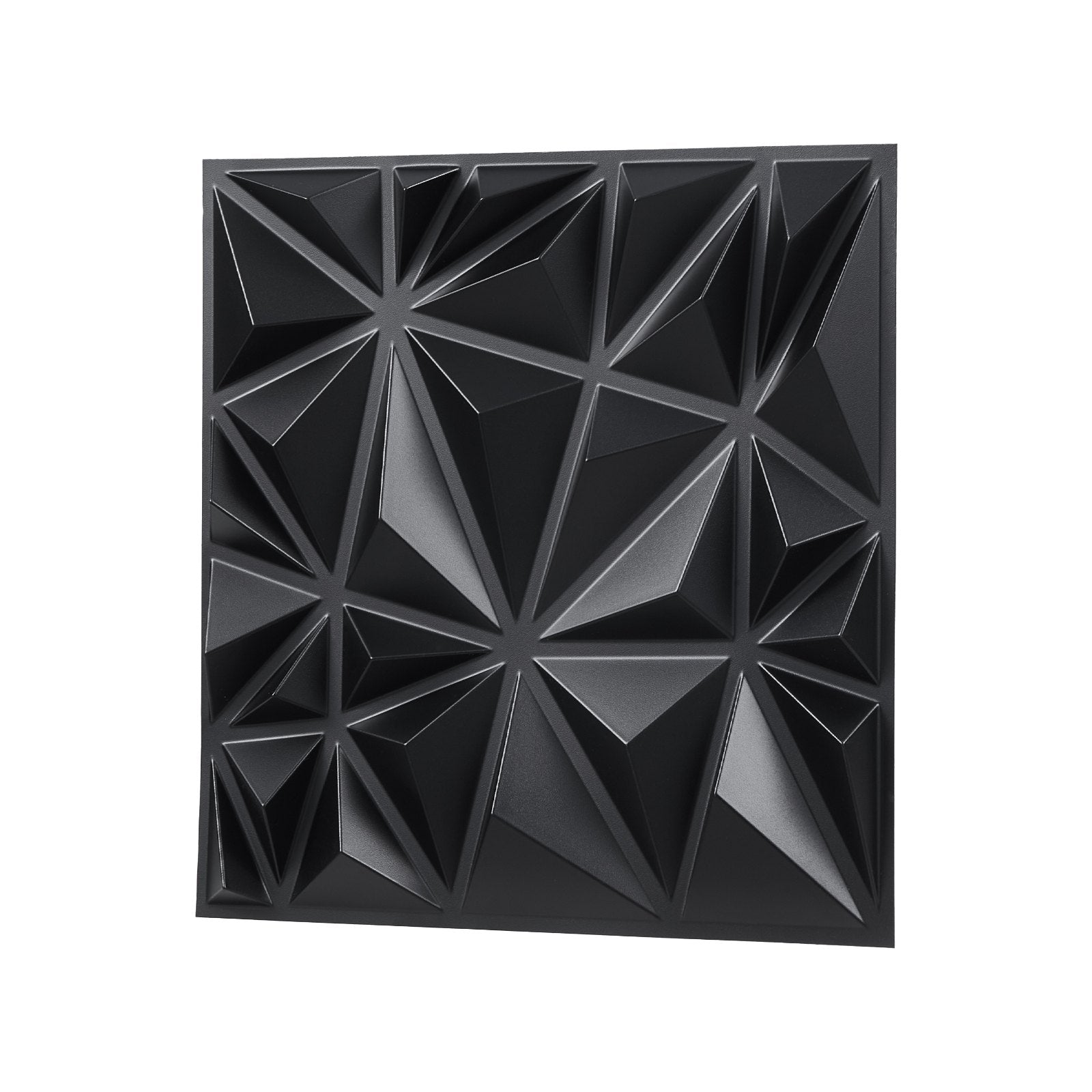 VEVOR 3D Wall Panels, 33-Pack 30 x 30 cm PVC Modern Art Minimalist Diamond Tiles, 2.97 m² Coverage Accent Wall Panel, Interior Home Decor for Ceiling, Bedroom, Living Room, Gaming Room, Matte Black