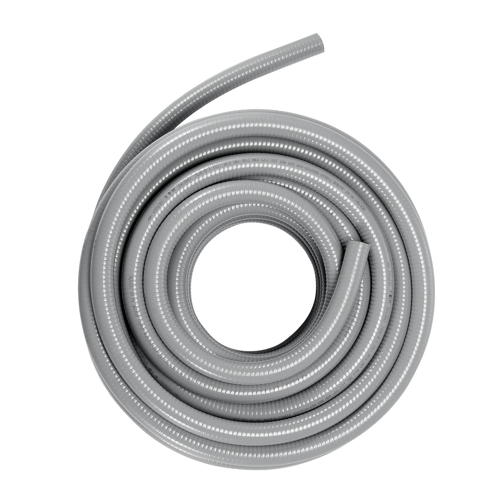 VEVOR 12.7 mm Flexible Electrical Conduit, 30.5 m, PVC Liquid-Tight Conduit Non-Metallic with 5 Straight and 5 90-Degree Conduit Connector Fittings, for Air Conditioning Motor Controller Pump, IP65