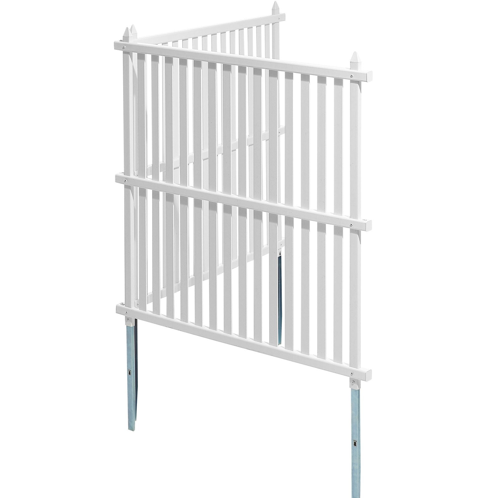 VEVOR 1.22m W x 1.22m H Vinyl Privacy Fence Panels, Air Conditioner Fence, Outdoor Privacy Screens for Trash Can, Pool Equipment Enclosure, Privacy Screen Kit Strip Panels (2 Panels)