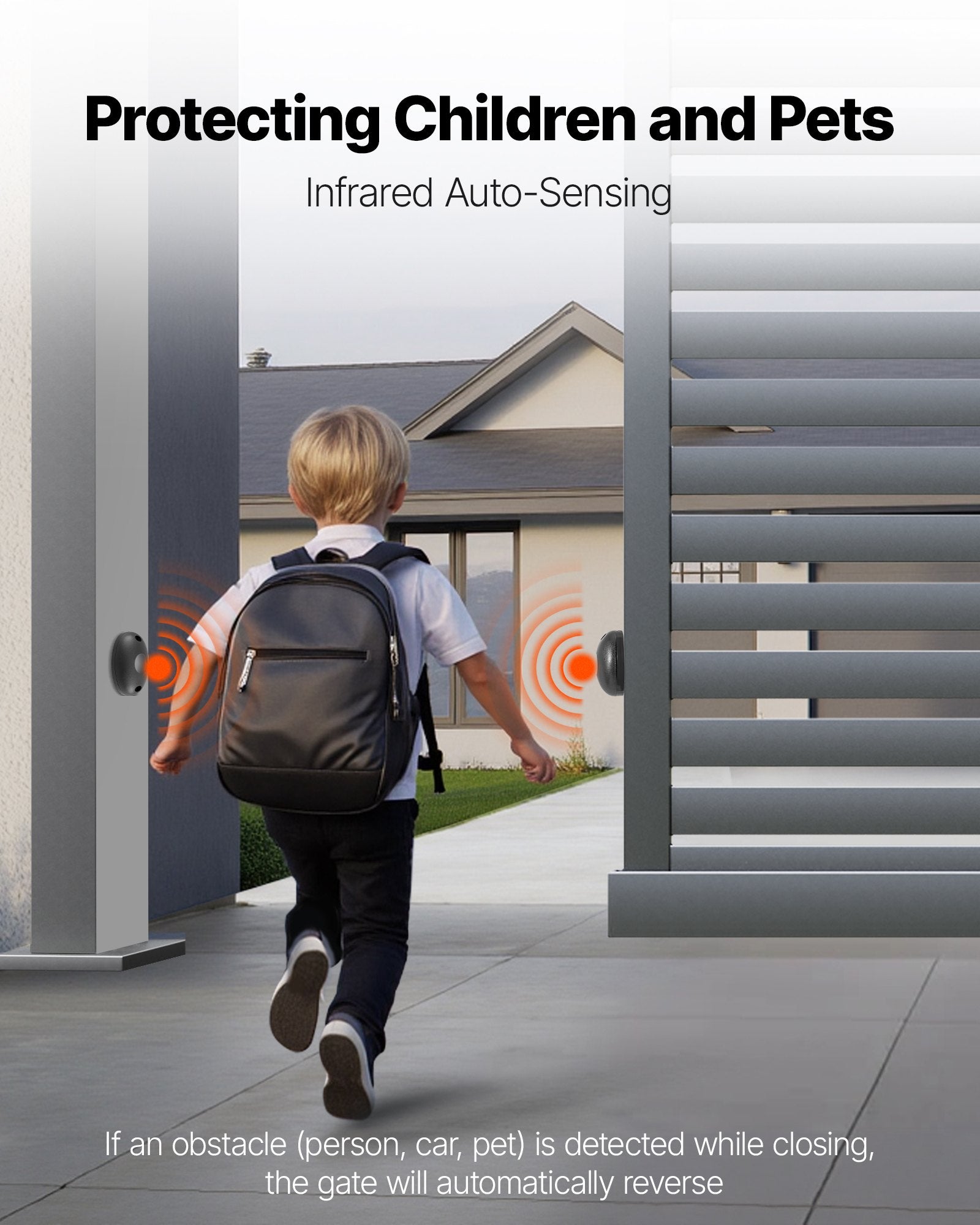 VEVOR 280W Electric Sliding Gate Opener 816kg Chain Drive Infrared Sensor