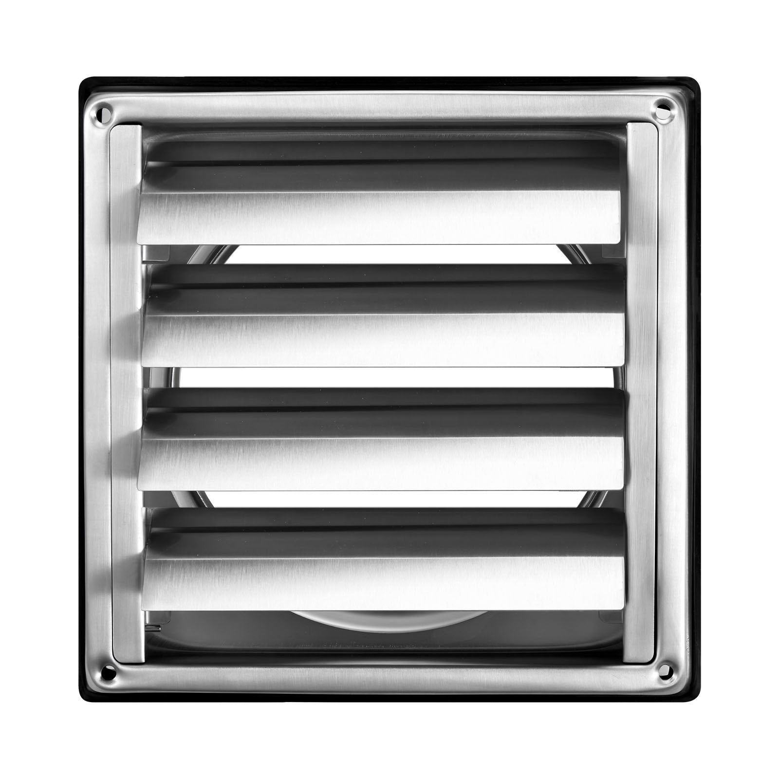 VEVOR 97mm Wall Vent Cover, Louvered Square AC Vent Gable Cover, Premium Stainless Steel & with Noise Reducing Rubber Gasket, for House,Bathroom,Garage,Kitchen,Basement (1 Pack, Silver)
