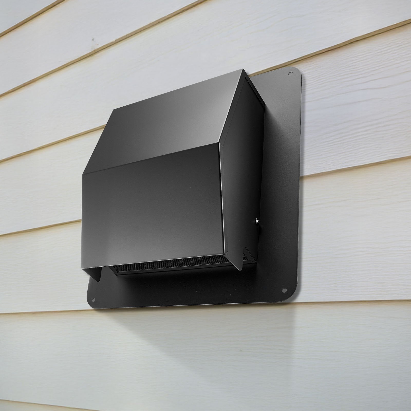 VEVOR 149 mm Hooded Wall Vent Cover SPCC Steel Roof Exhaust 1 Pack Black