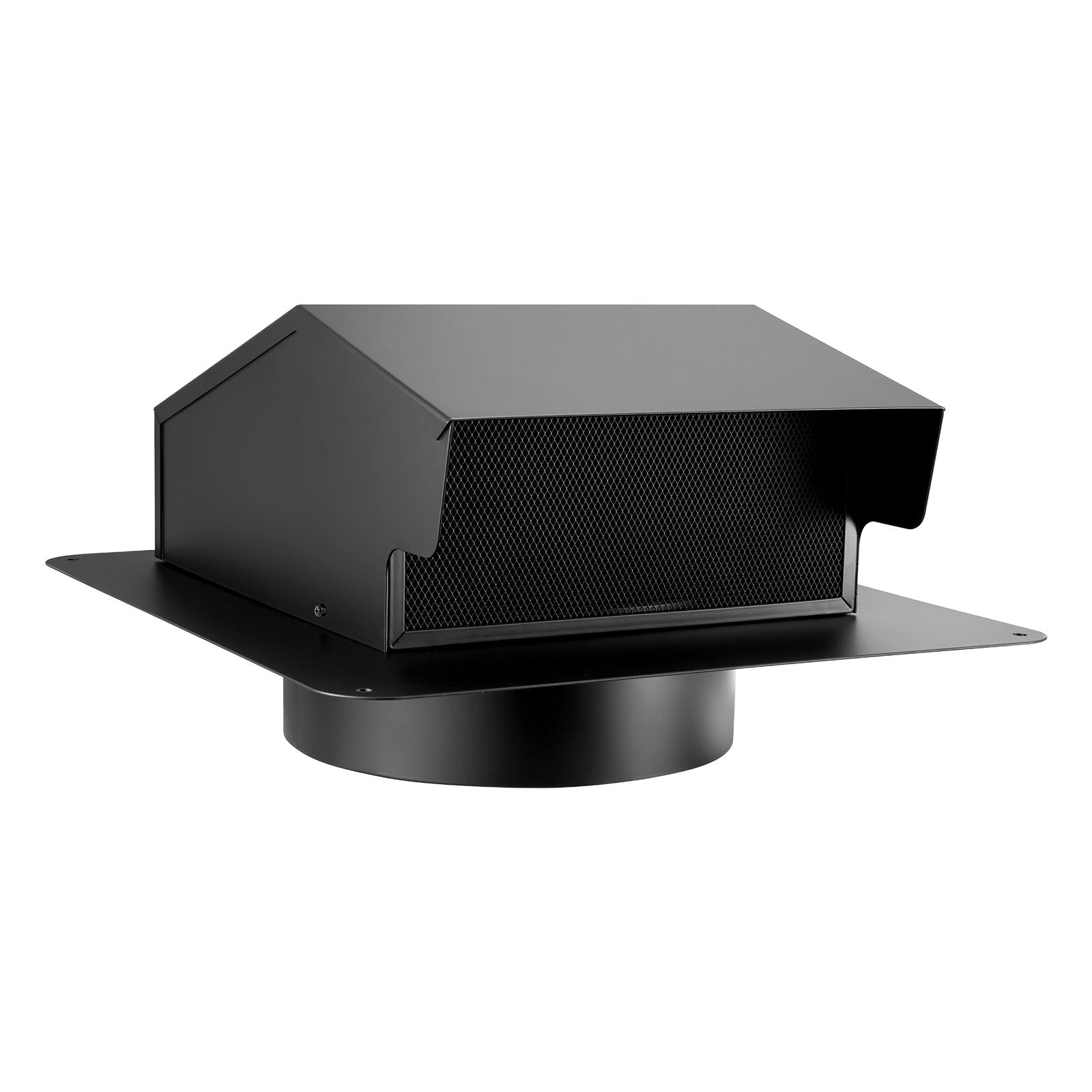 VEVOR 149 mm Hooded Wall Vent Cover SPCC Steel Roof Exhaust 1 Pack Black
