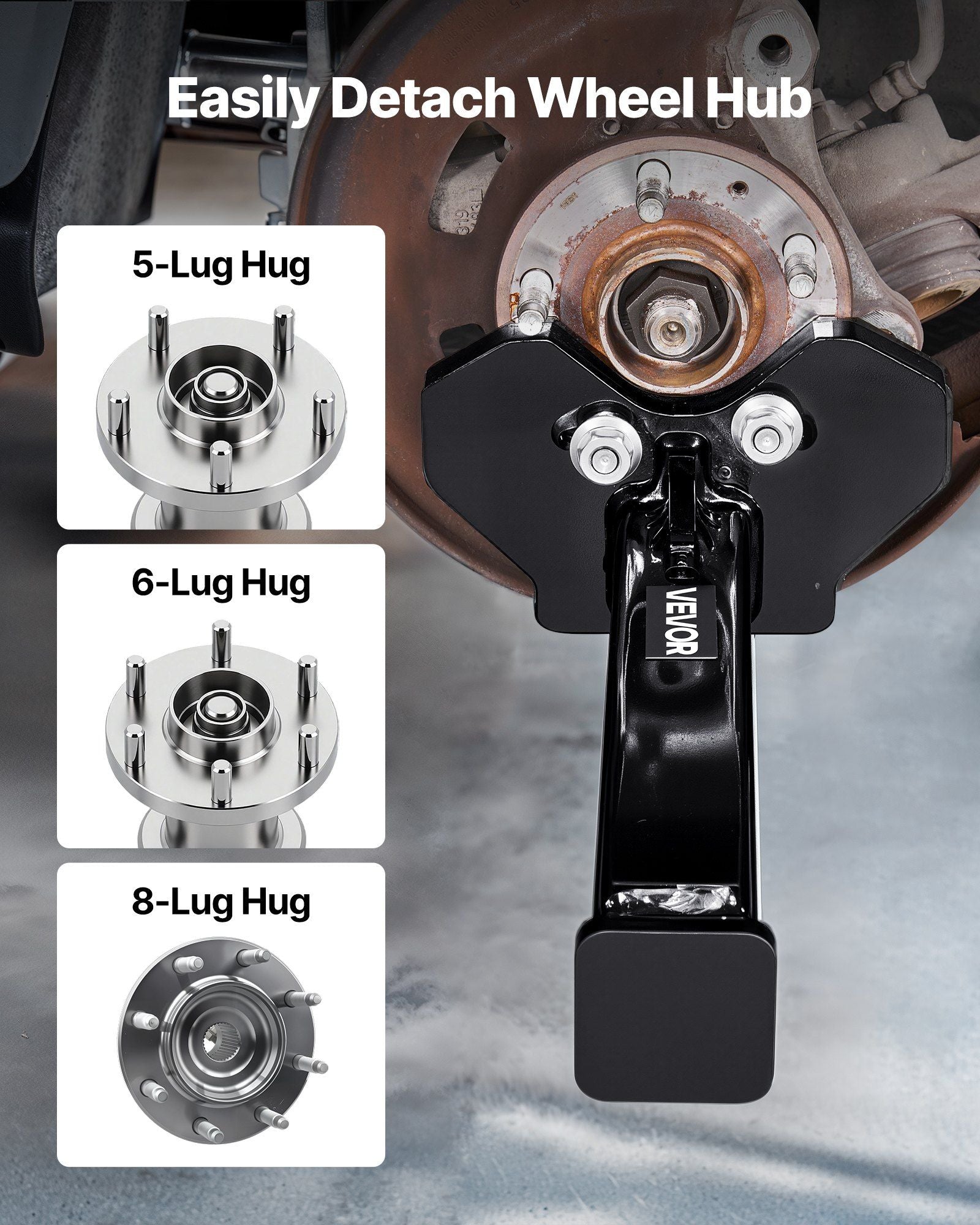 Wheel Bearing Hub Removal Tool Kit, Compatible with All Axle Bolt Hubs 5, 6, 8 Lug Hubs Buster Puller, Universal Wheel Hub Shocker, Wheel Hub Buster Tool with Nuts & Washers for Sedan SUV Truck