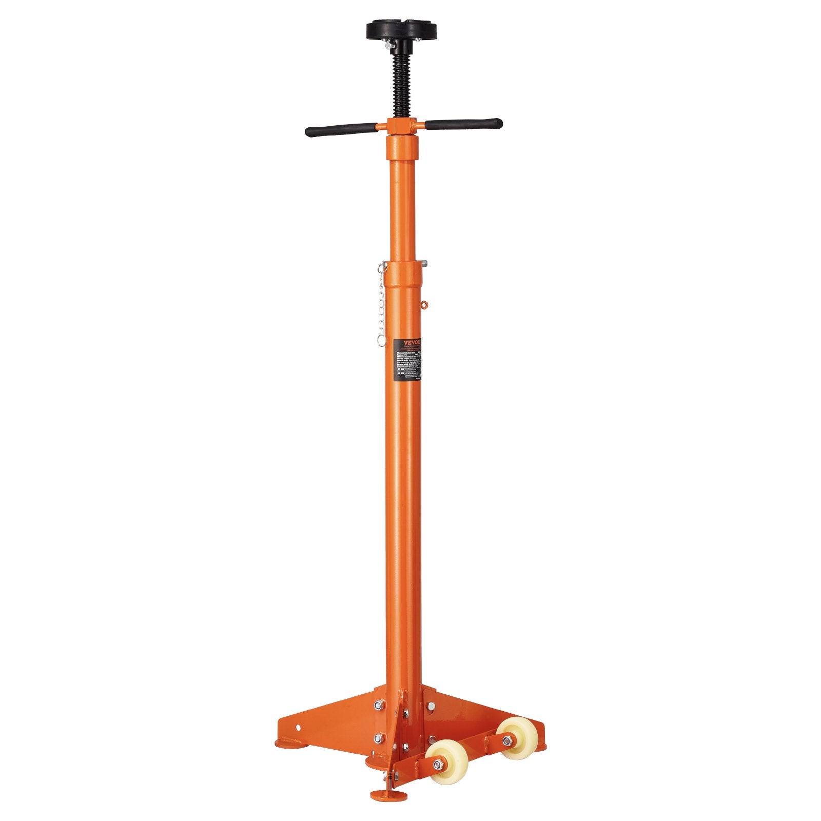 VEVOR Underhoist Support Stand, 3/4 Ton Capacity Under Hoist Jack Stand, Lifting from 38.4 to 75.4 in, Bearing Mounted Spin Handle, Self-Locking Threaded Screw, Two Wheels, Support Vehicle Components