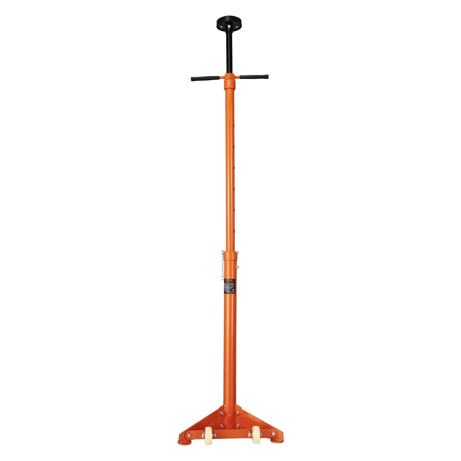 VEVOR Underhoist Support Stand, 3/4 Ton Capacity Under Hoist Jack Stand, Lifting from 38.4 to 75.4 in, Bearing Mounted Spin Handle, Self-Locking Threaded Screw, Two Wheels, Support Vehicle Components