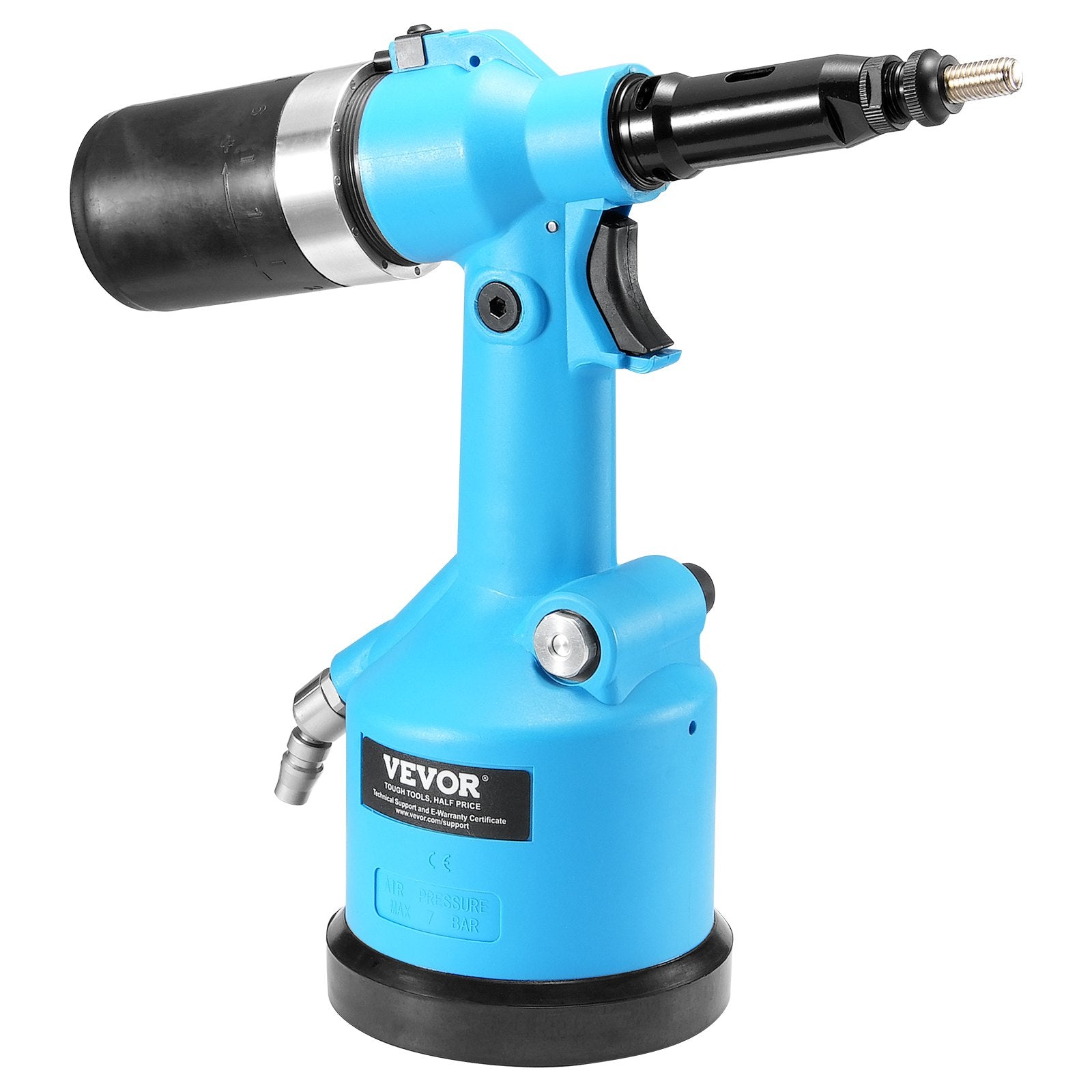 VEVOR Pneumatic Air Riveter Heavy Duty Rivet Gun Tool Kit 13 Size Nose Pieces