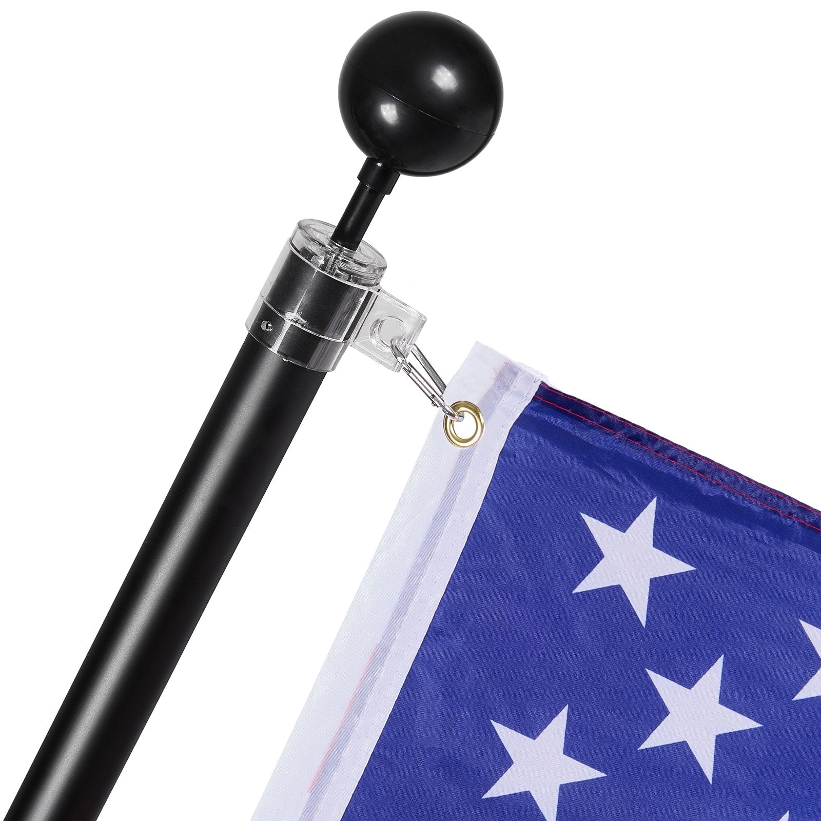 VEVOR 25FT Telescopic Flagpole Kit, Heavy Duty Aluminum Alloy Flag Pole Kit in Ground for Outside, 3 Display Modes Flagpole with Professional Accessories, Black