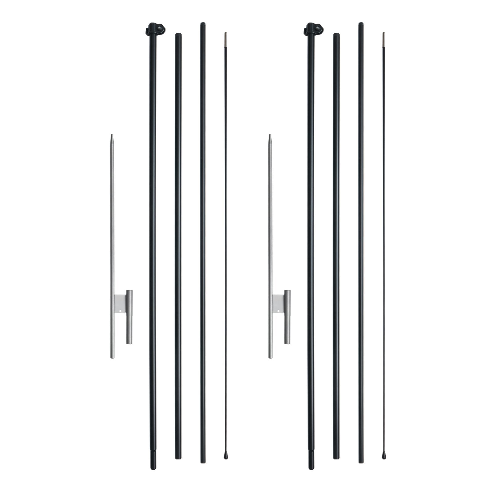 VEVOR Feather Flag Pole Kit 2 Packs Swooper Flag Pole 16.3 ft with Ground Stakes