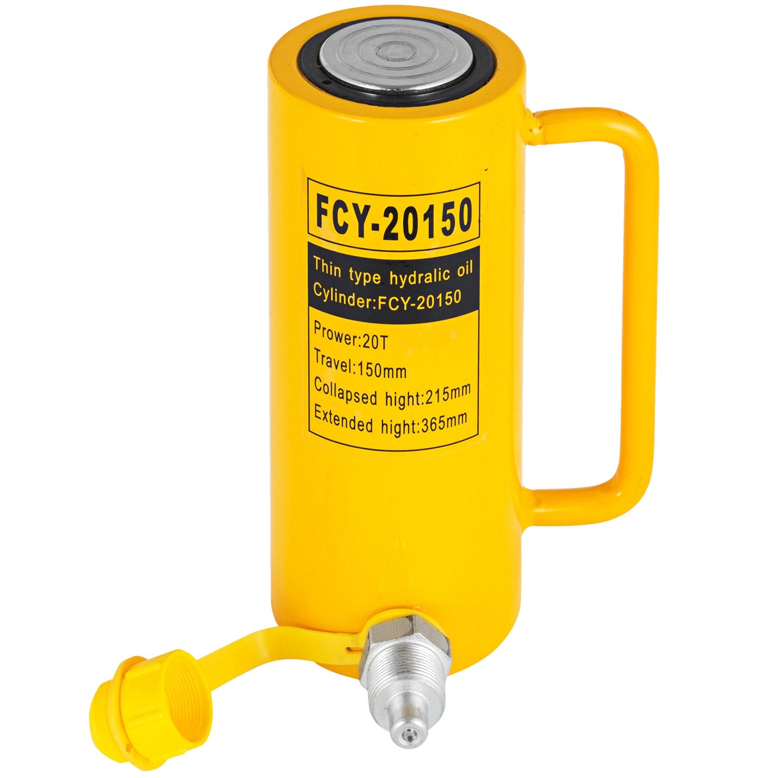 VEVOR Hydraulic Cylinder Jack, 20 Ton Solid Ram Hydraulic Cylinder, 6 Inch Stroke Single Acting Hydraulic Cylinder, with Quick Connector Portable Hydraulic Solid Jack Hydraulic Lifting Cylinders