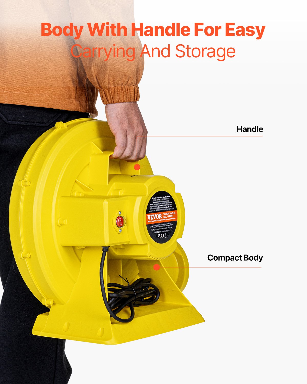 VEVOR Inflatable Bounce House Blower 1.2&1.3HP 950W for Commercial Bounce House