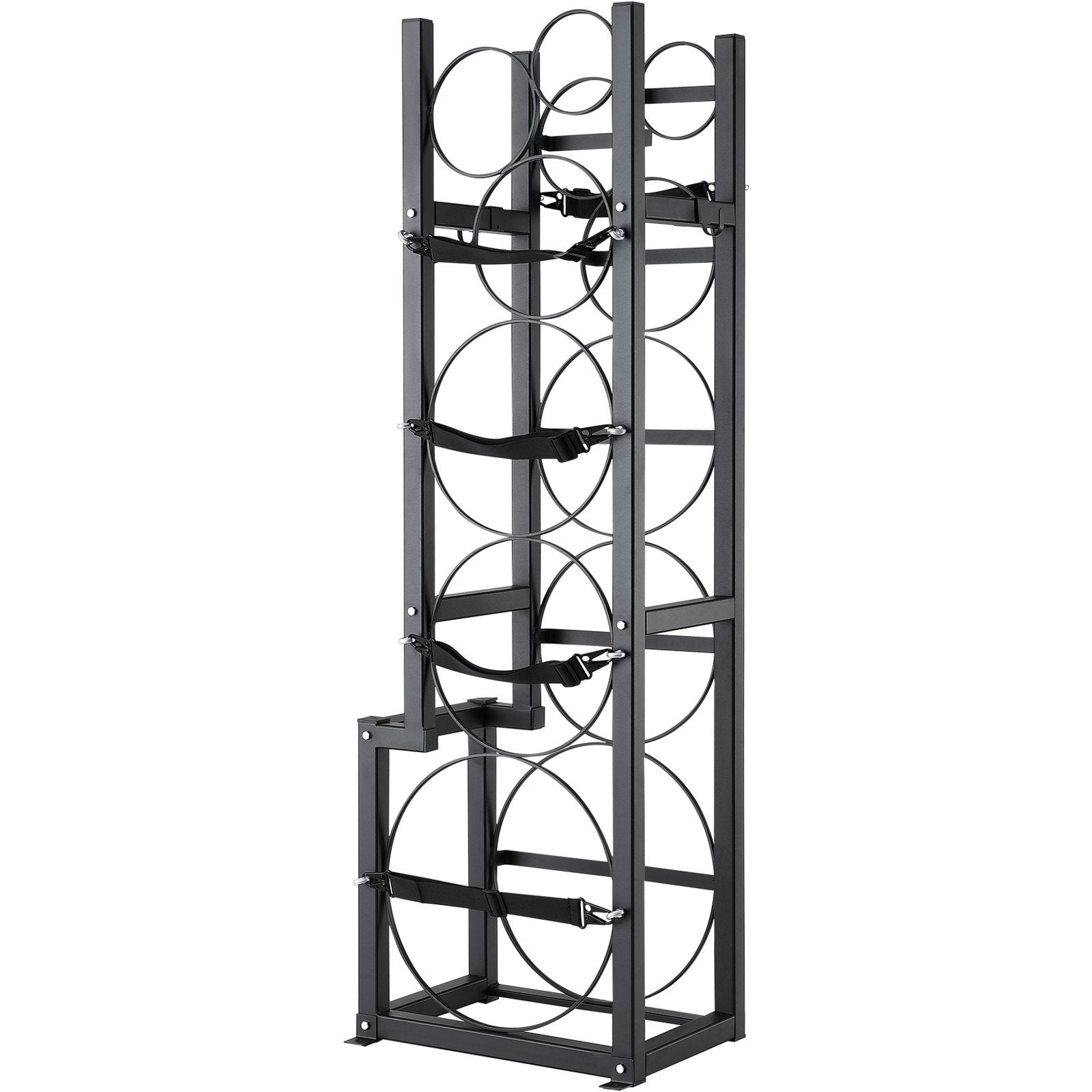 VEVOR Refrigerant Tank Rack, with 1 x 50lb, 2 x 30lb and Other 3 Small Bottle Tanks, Cylinder Tank Rack 15.55x12.99x49.8 in, Refrigerant Cylinder Rack and Holders for Freon, Gases, Oxygen, Nitrogen