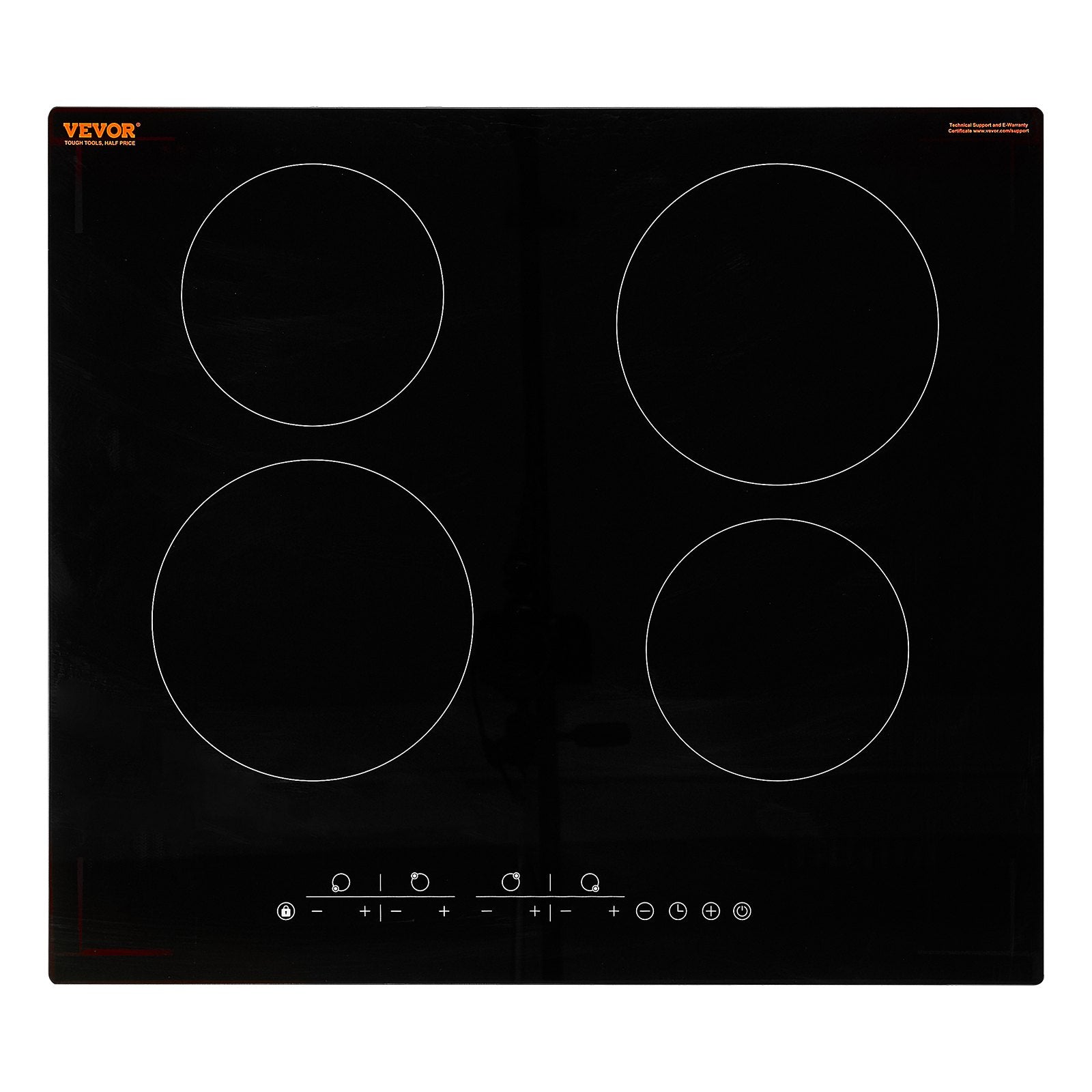 VEVOR Built-in Electric Cooktop Radiant Ceramic Cooktop 4 Burners 23.2x20.5 inch